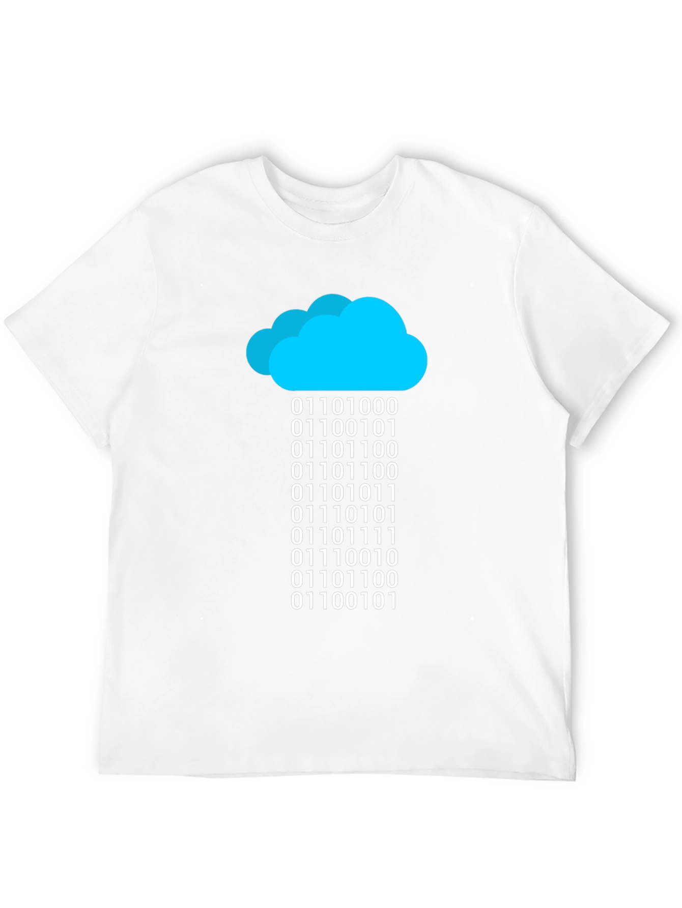 Binary Cloud T-Shirt - Code Data Rain Graphic Tee