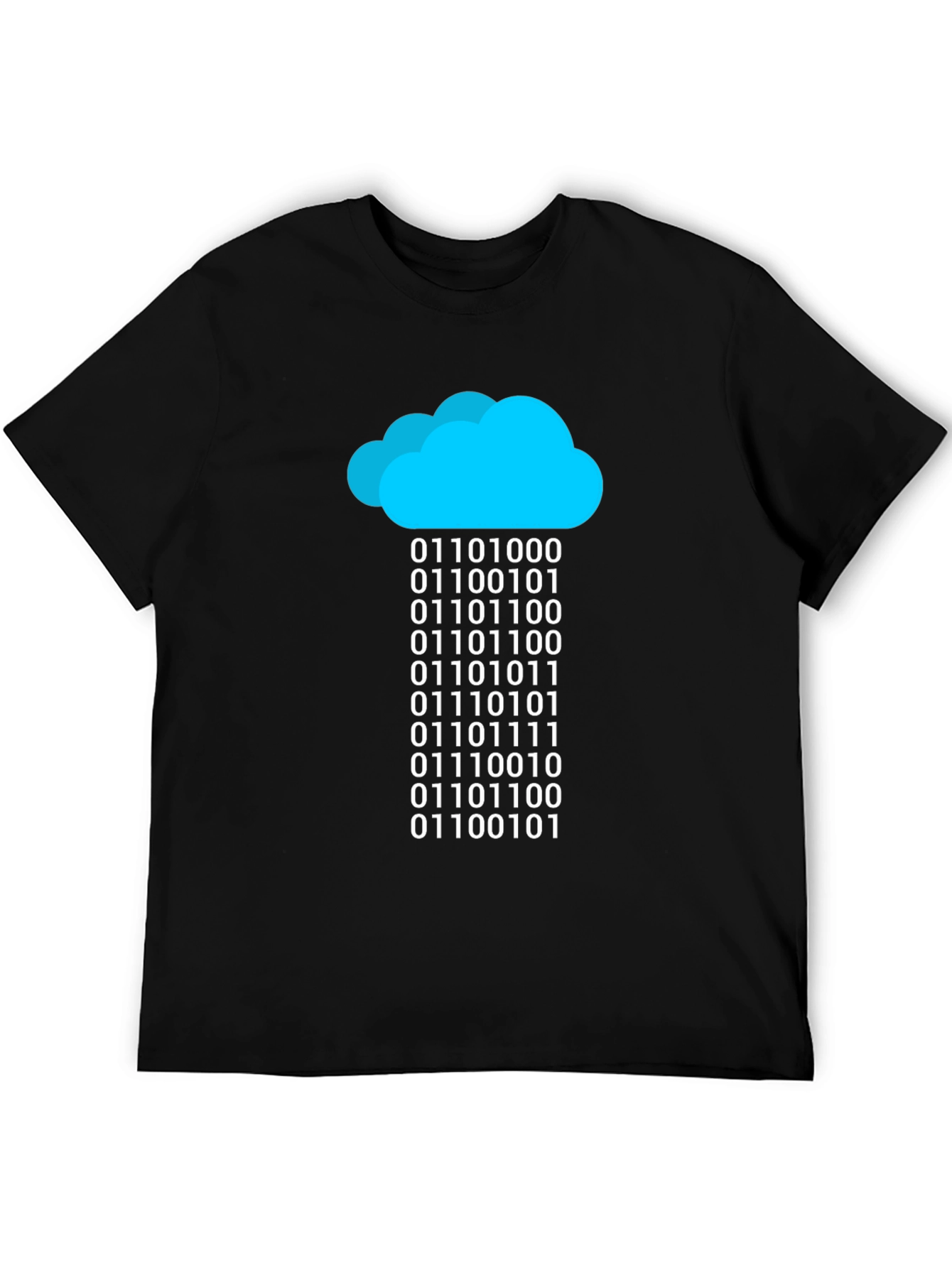 Binary Cloud T-Shirt - Code Data Rain Graphic Tee
