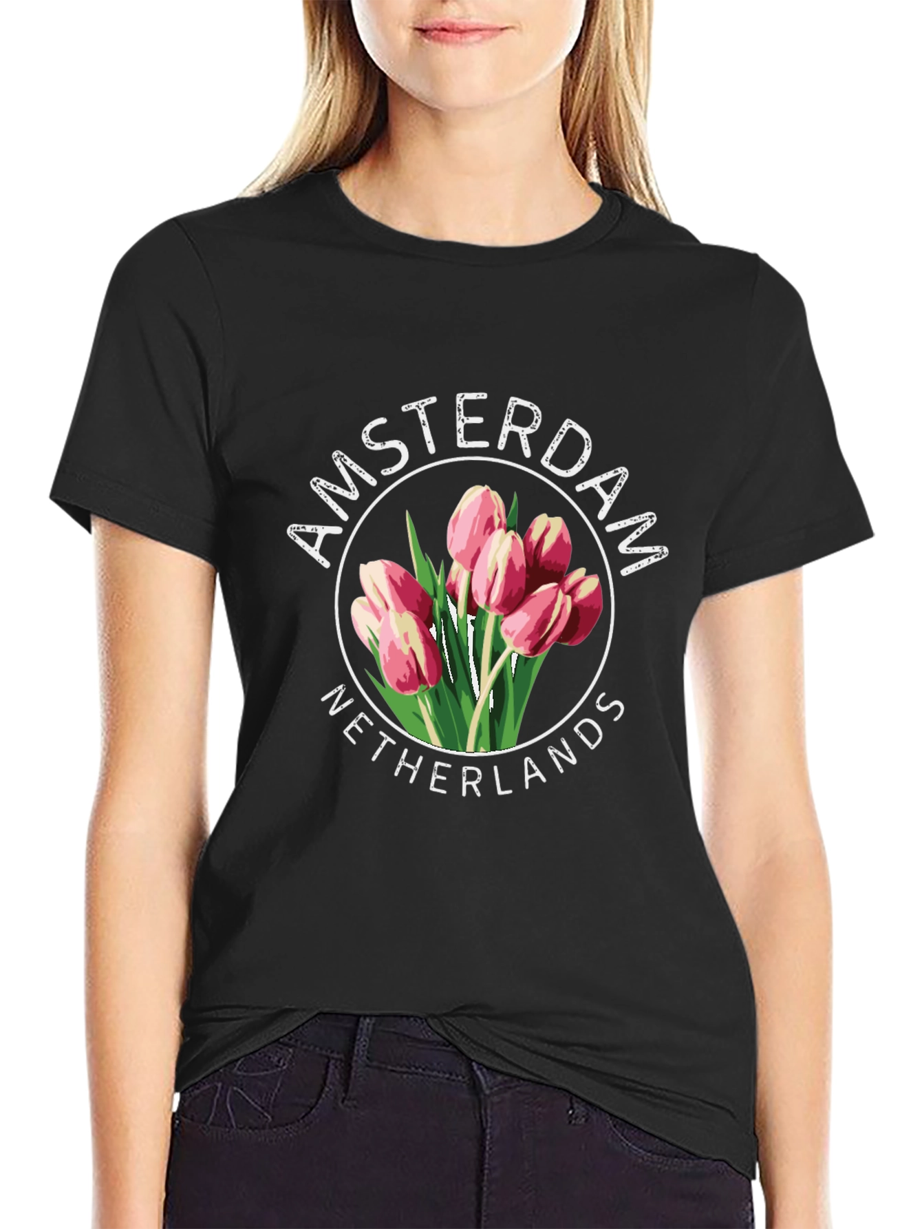 Amsterdam Netherlands Tulip Graphic T-Shirt