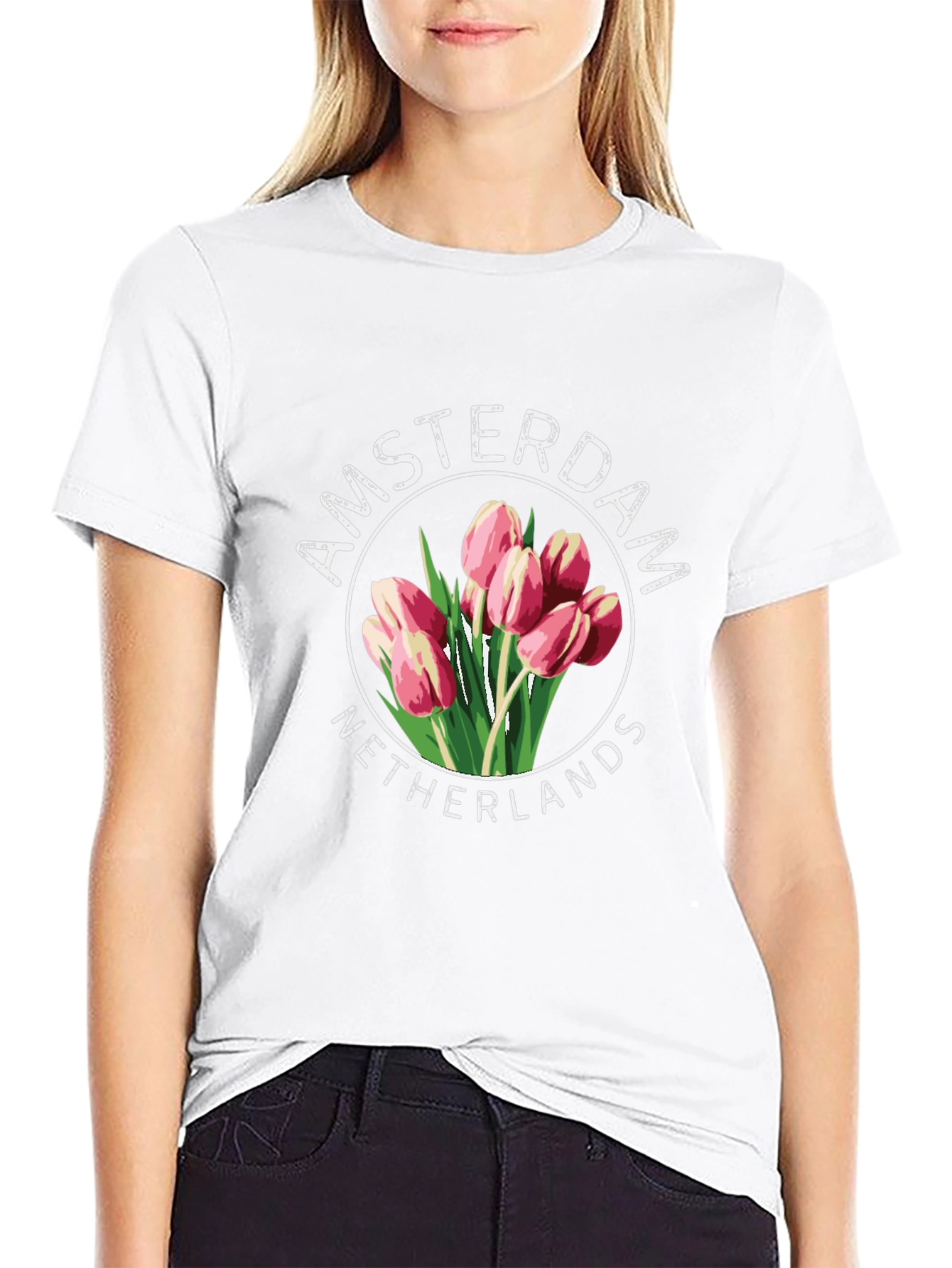 Amsterdam Netherlands Tulip Graphic T-Shirt