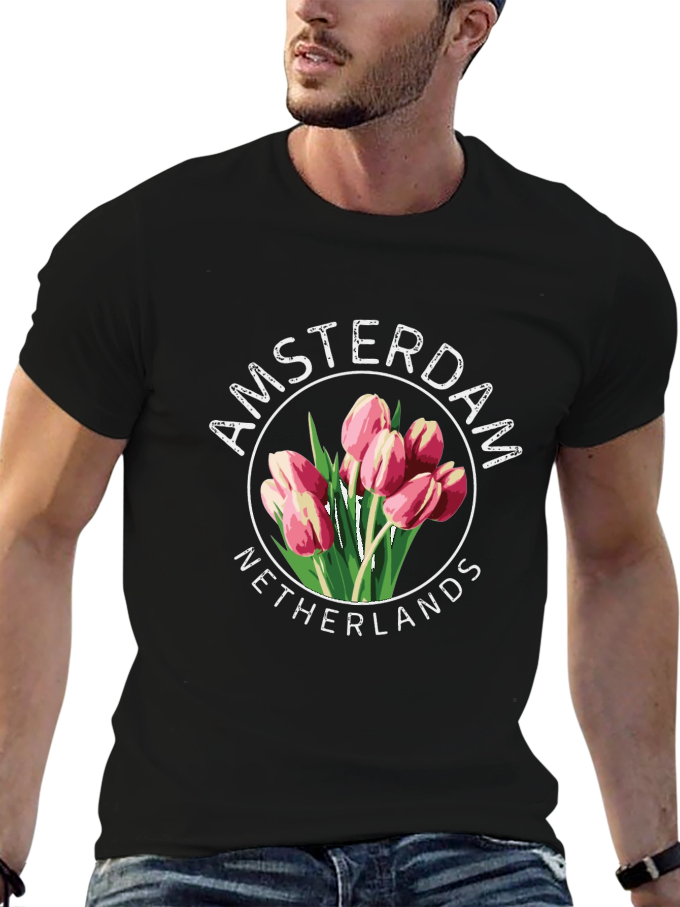 Amsterdam Netherlands Tulip Graphic T-Shirt
