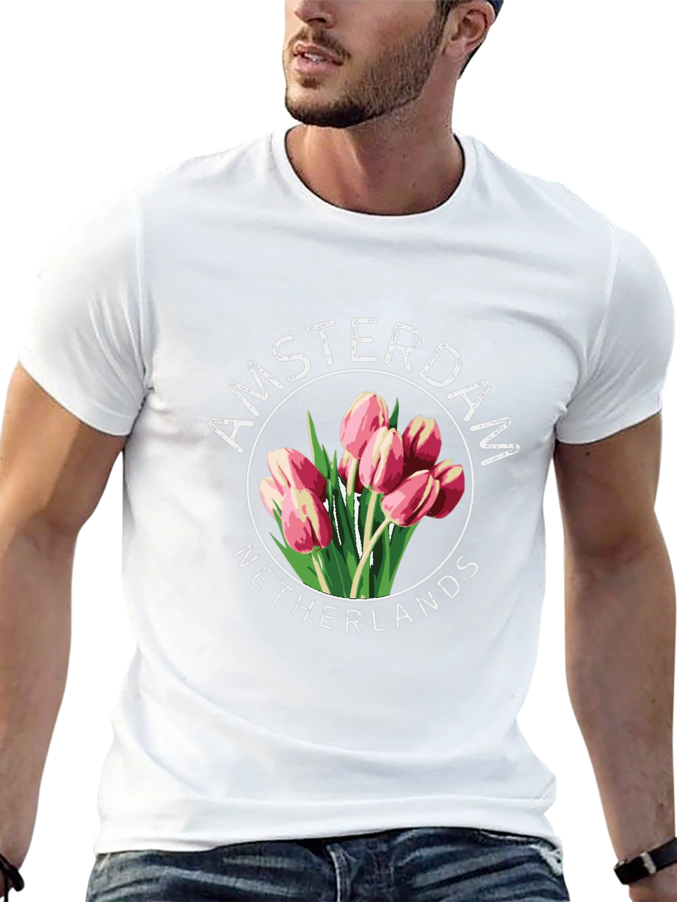 Amsterdam Netherlands Tulip Graphic T-Shirt