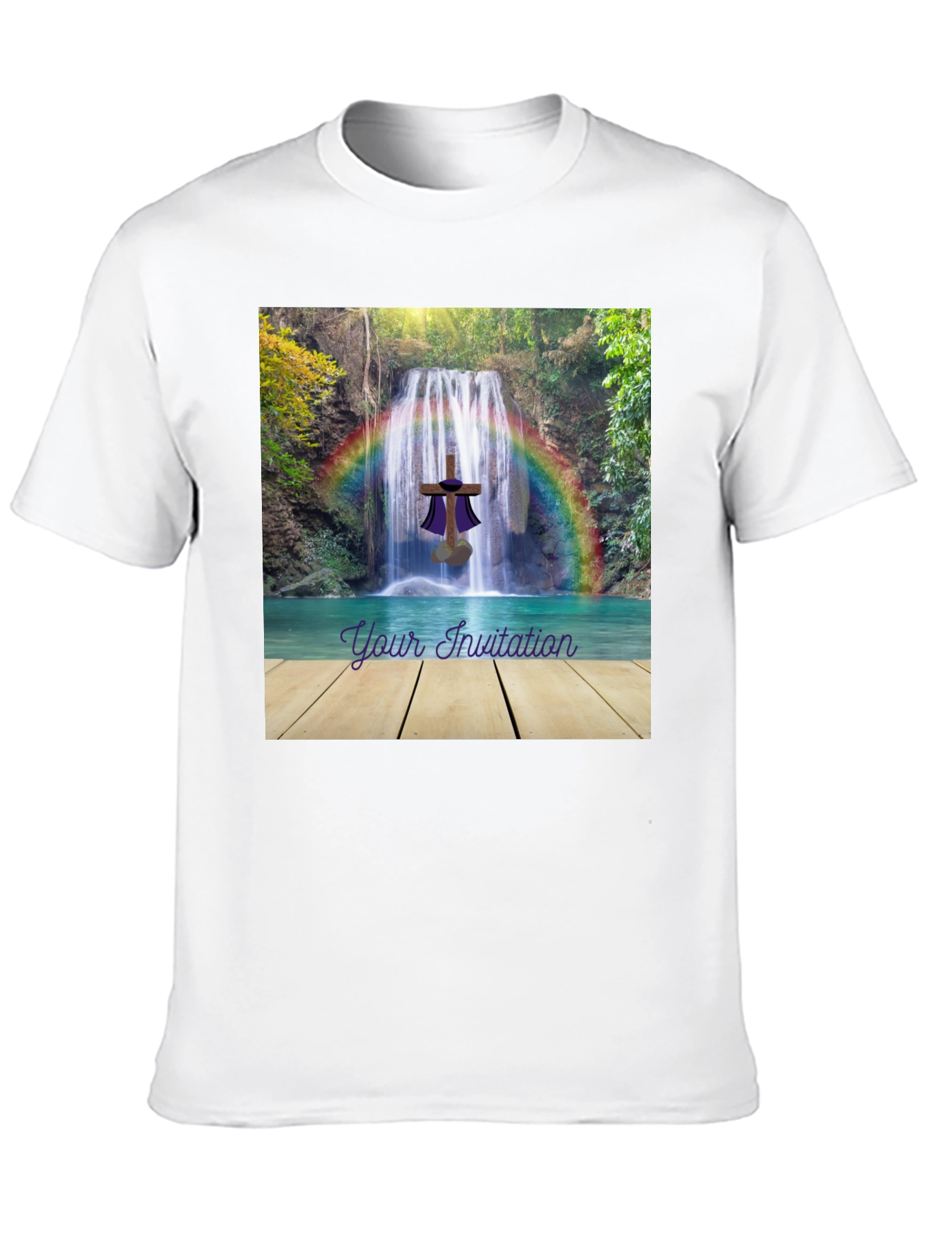 Waterfall Cross Graphic Tee - Your Invitation