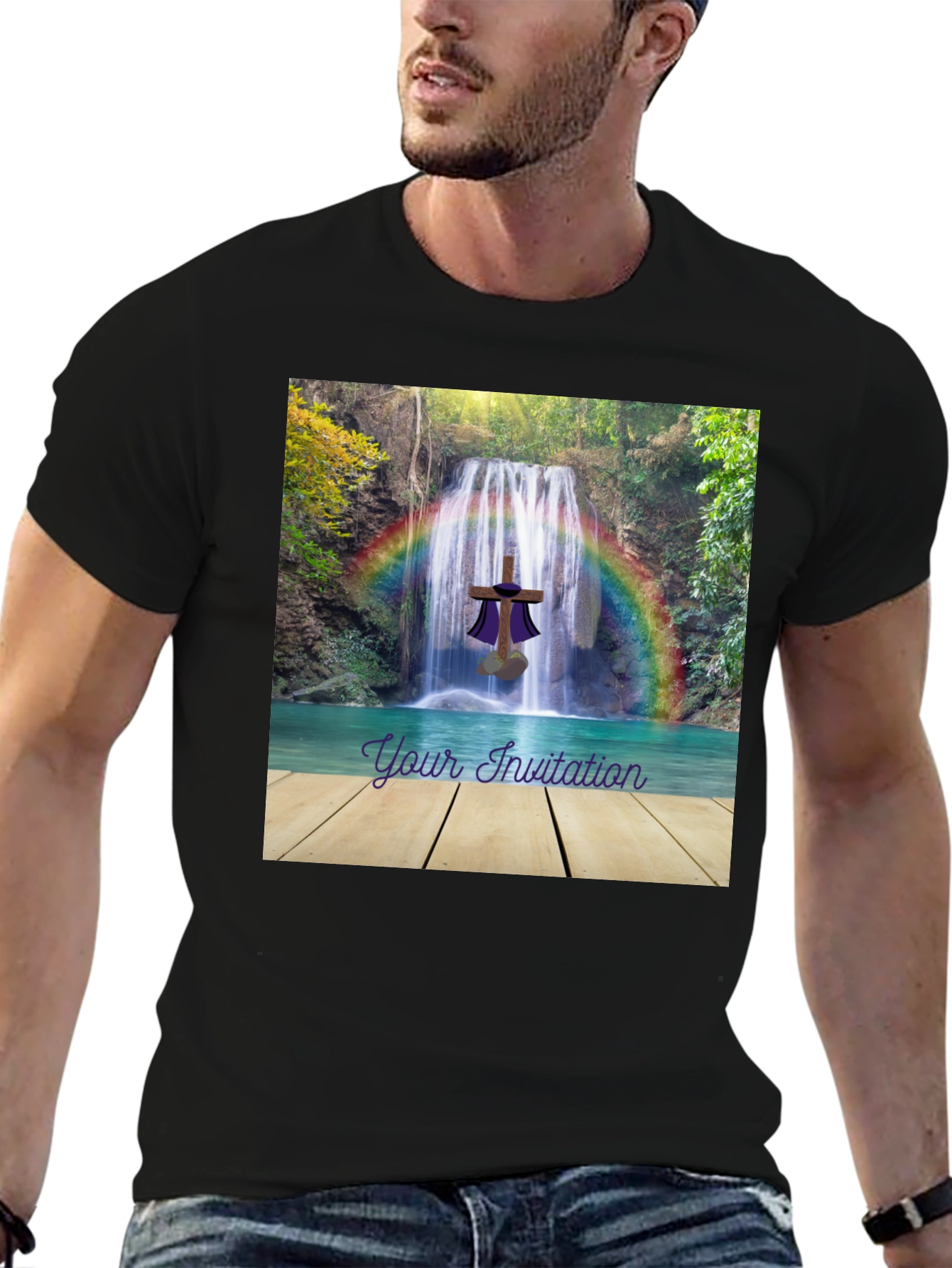 Waterfall Cross Graphic Tee - Your Invitation