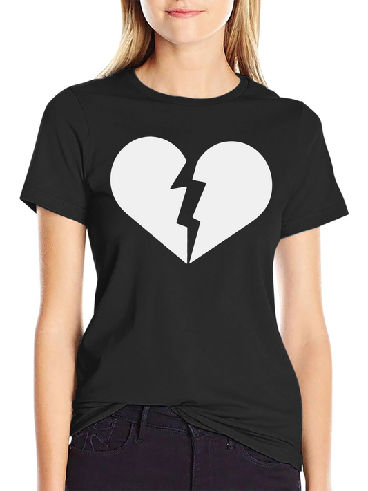Broken Heart Graphic T-Shirt - Trendy Casual Tee