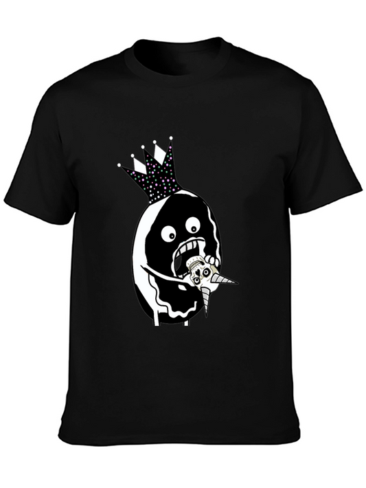Edgy Graphic Tee: Skull Unicorn Monster King