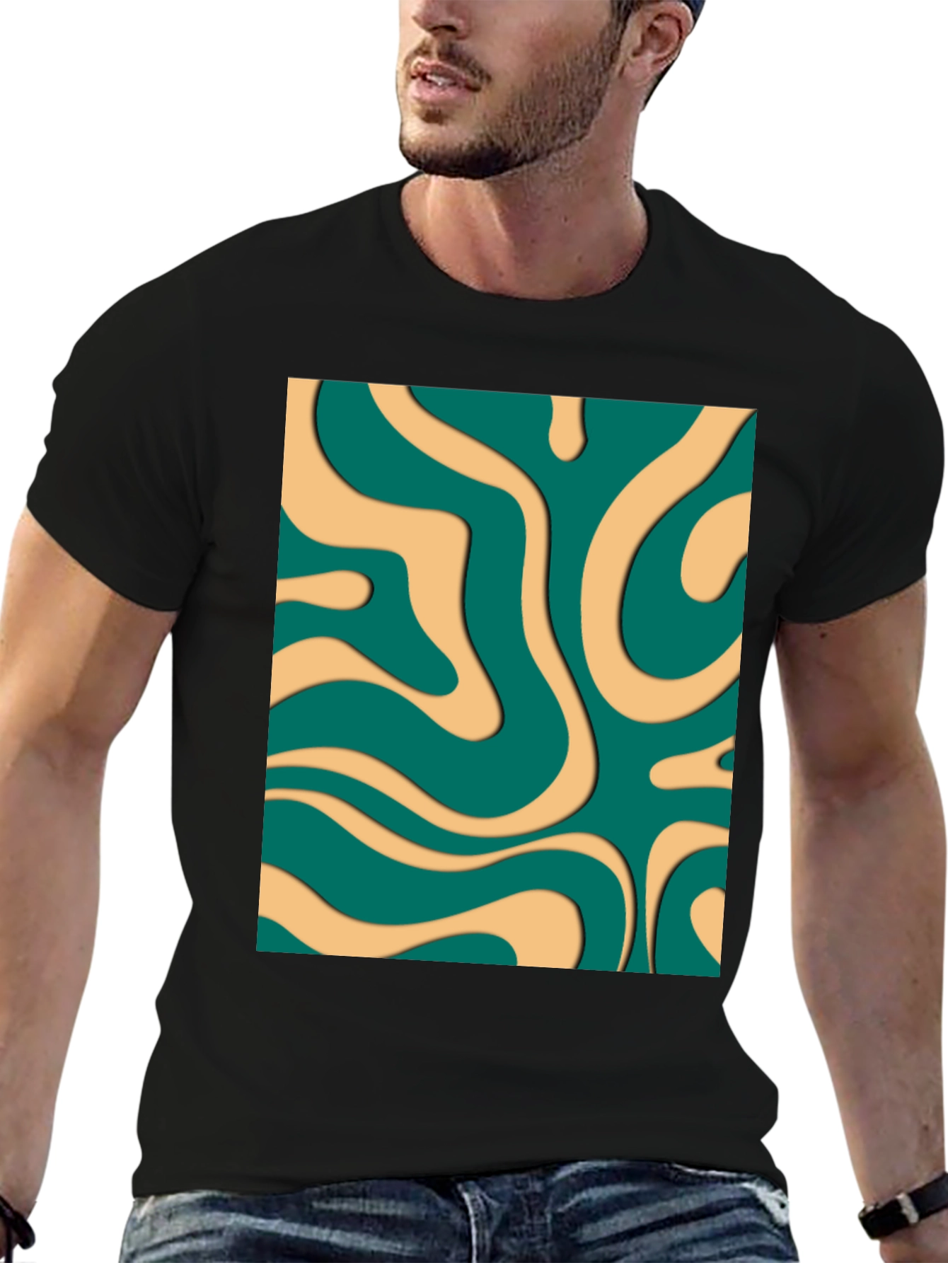 Groovy Swirl Graphic Tee - Retro Style