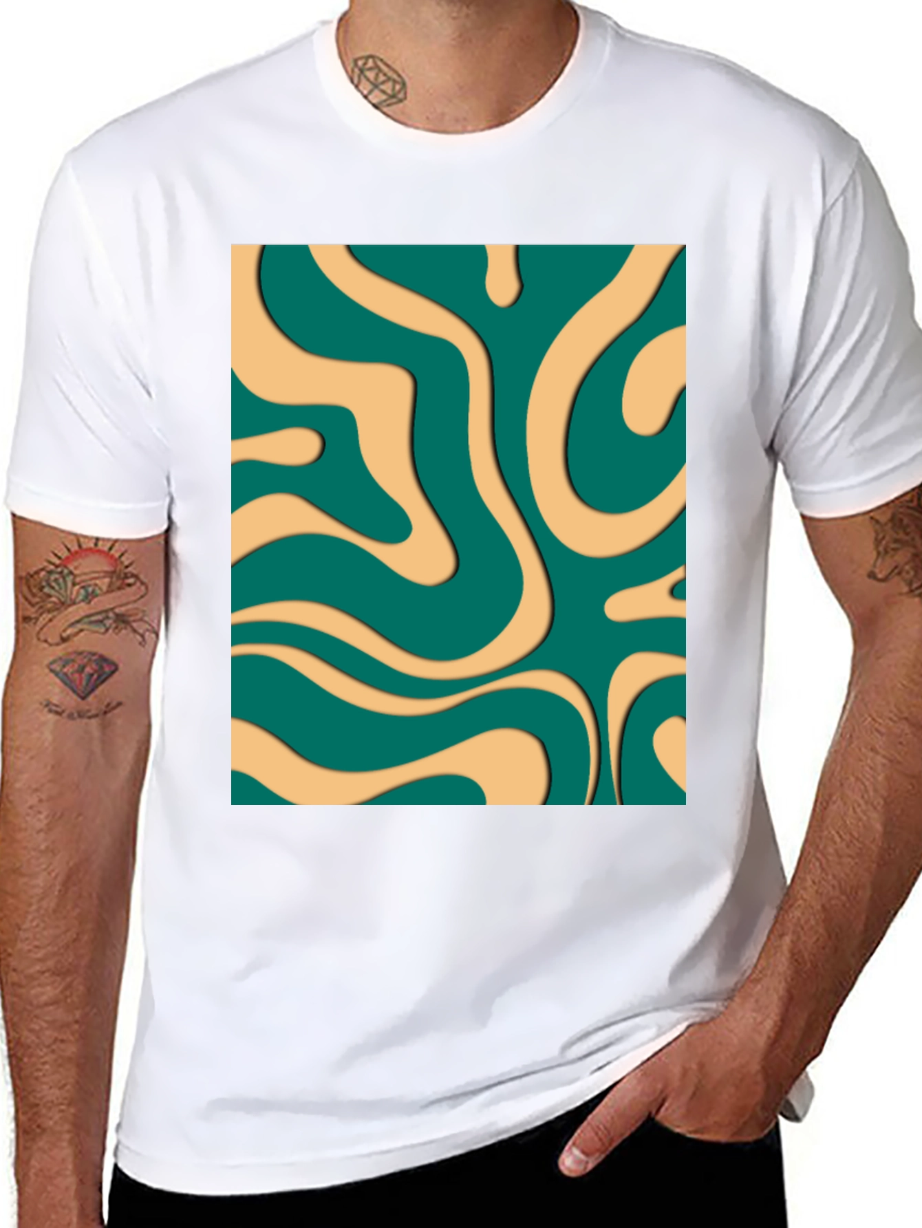 Groovy Swirl Graphic Tee - Retro Style