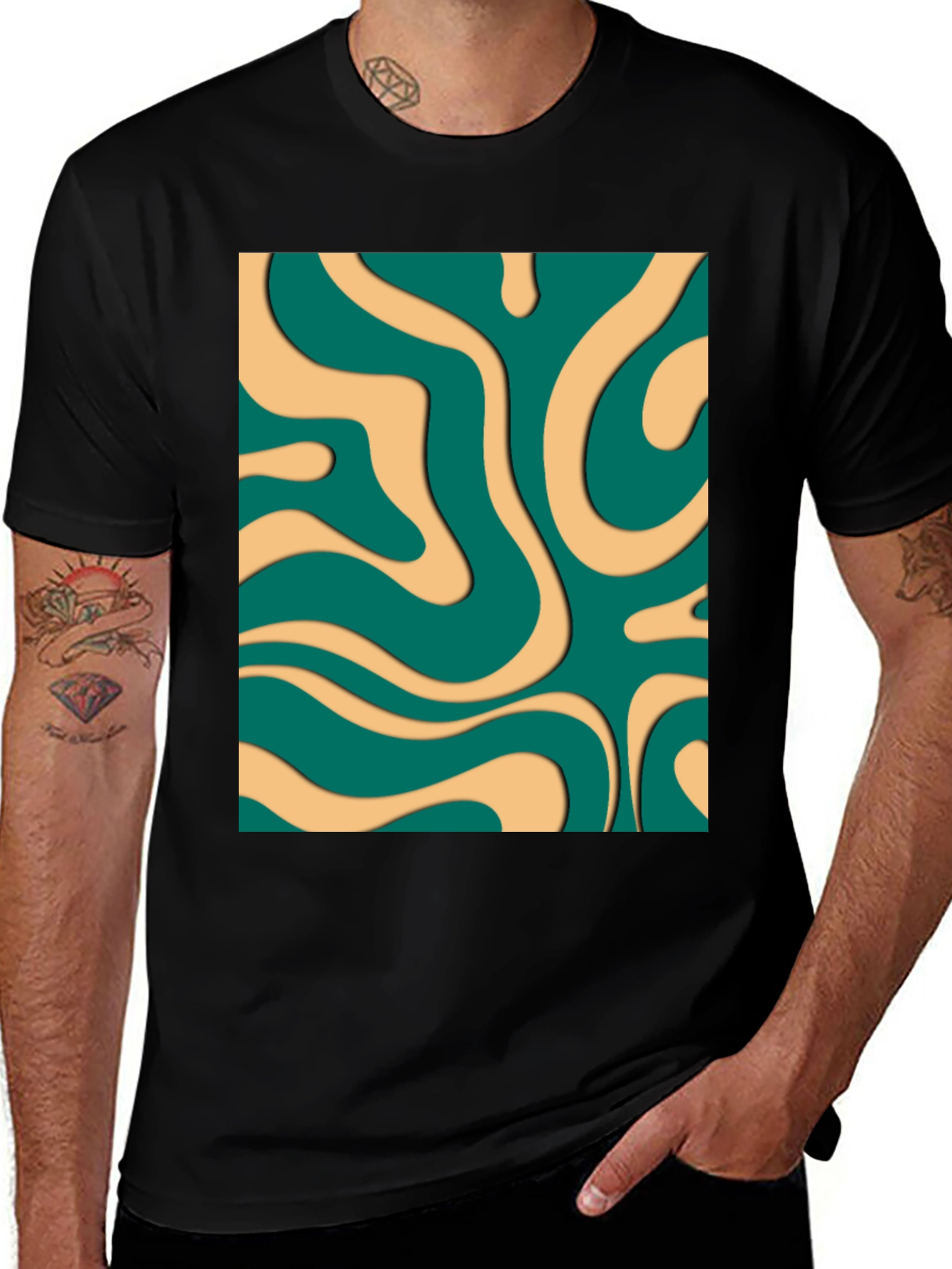 Groovy Swirl Graphic Tee - Retro Style