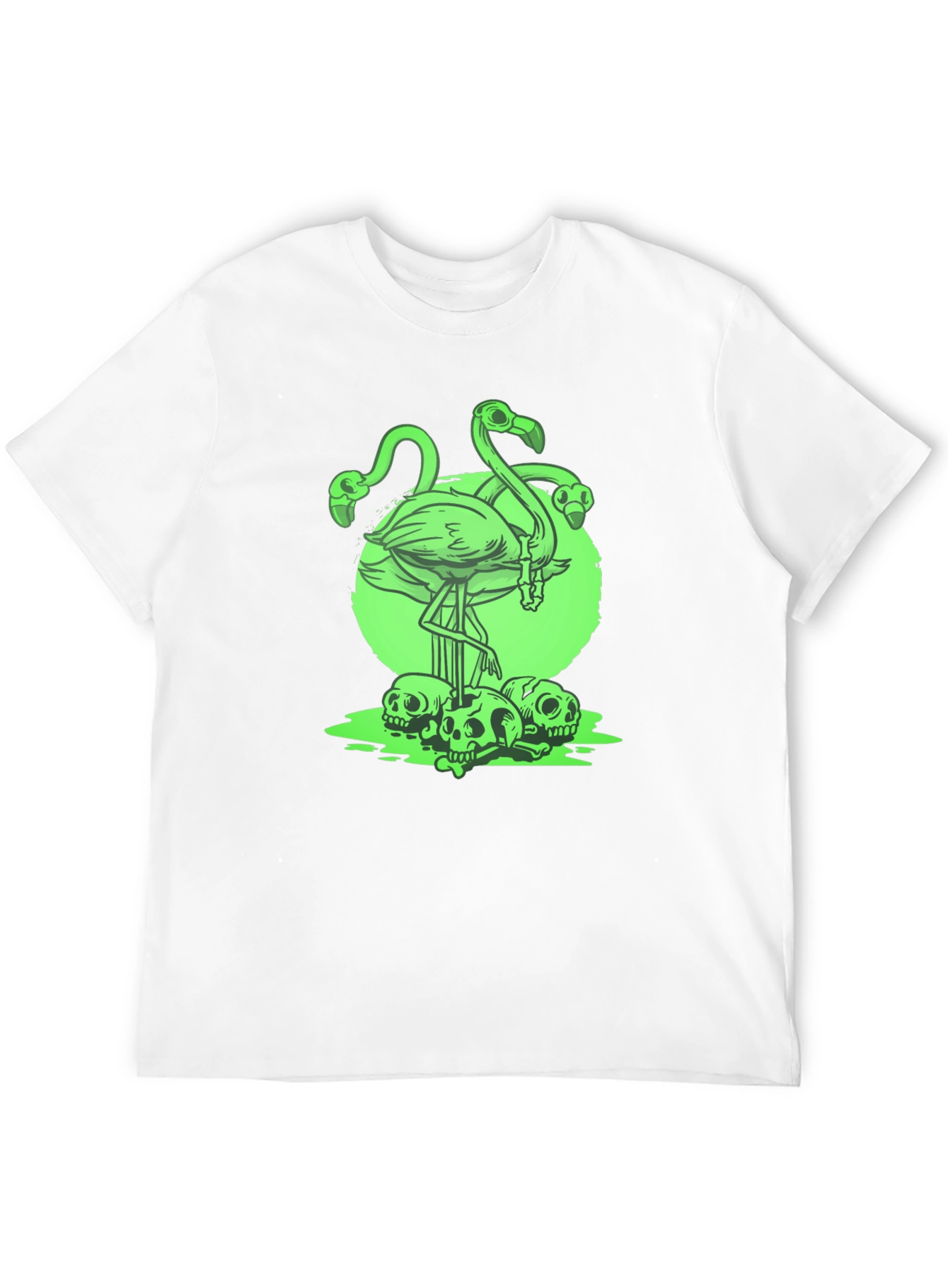 Flamingo Skull Graphic Tee - Mens Black T-Shirt