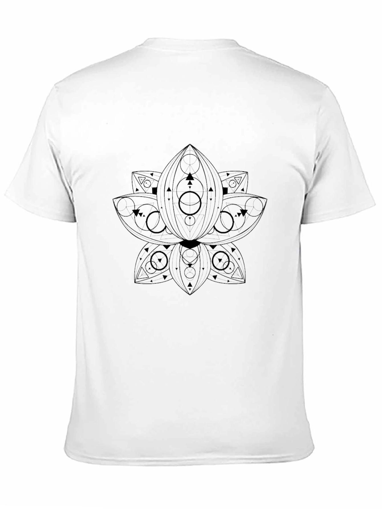 Geometric Lotus T-Shirt - Black