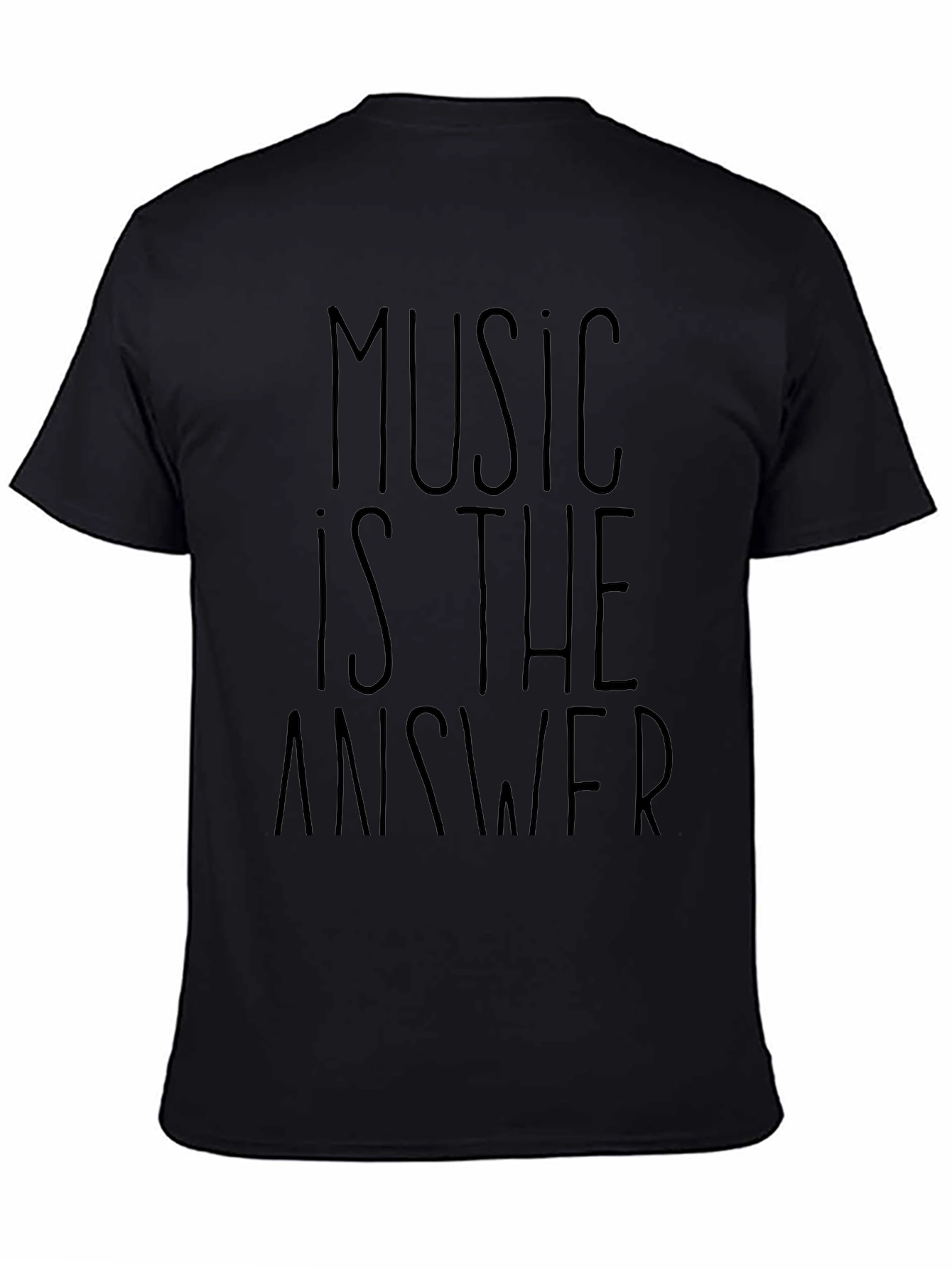 Music Is The Answer Black Graphic Tee