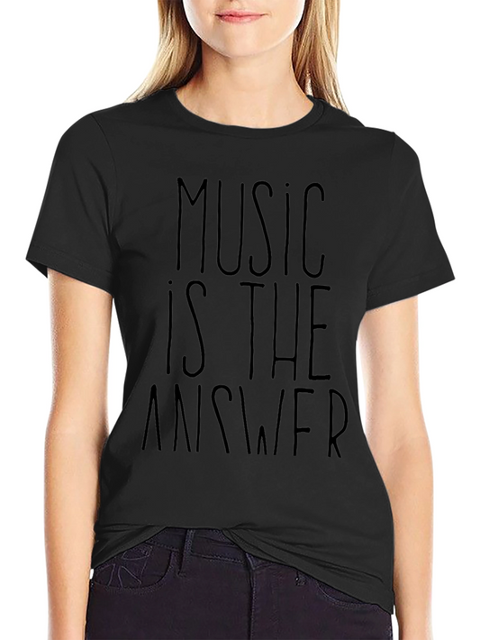 Music Is The Answer Black Graphic Tee