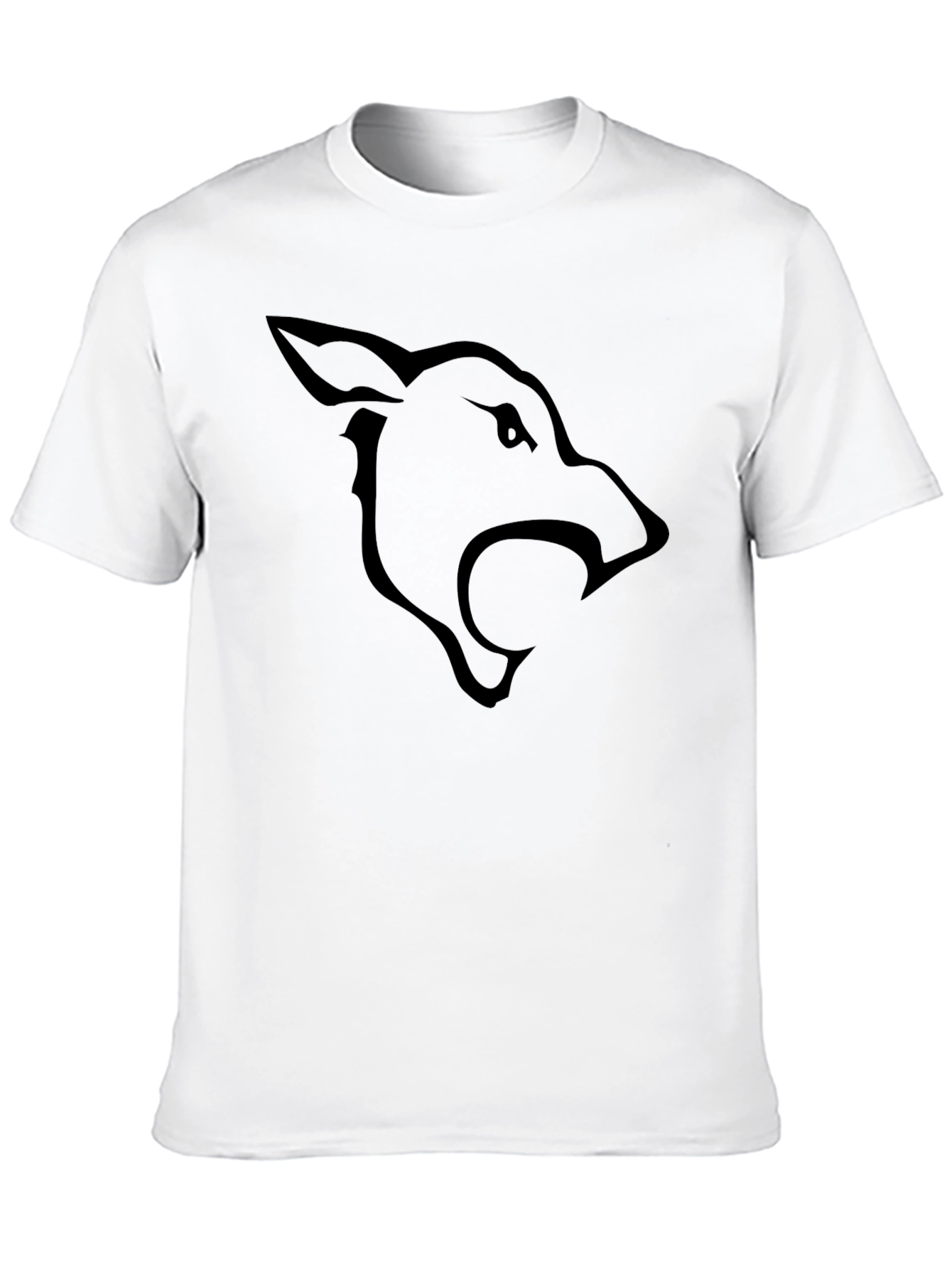 Black T-Shirt with Wolf Graphic