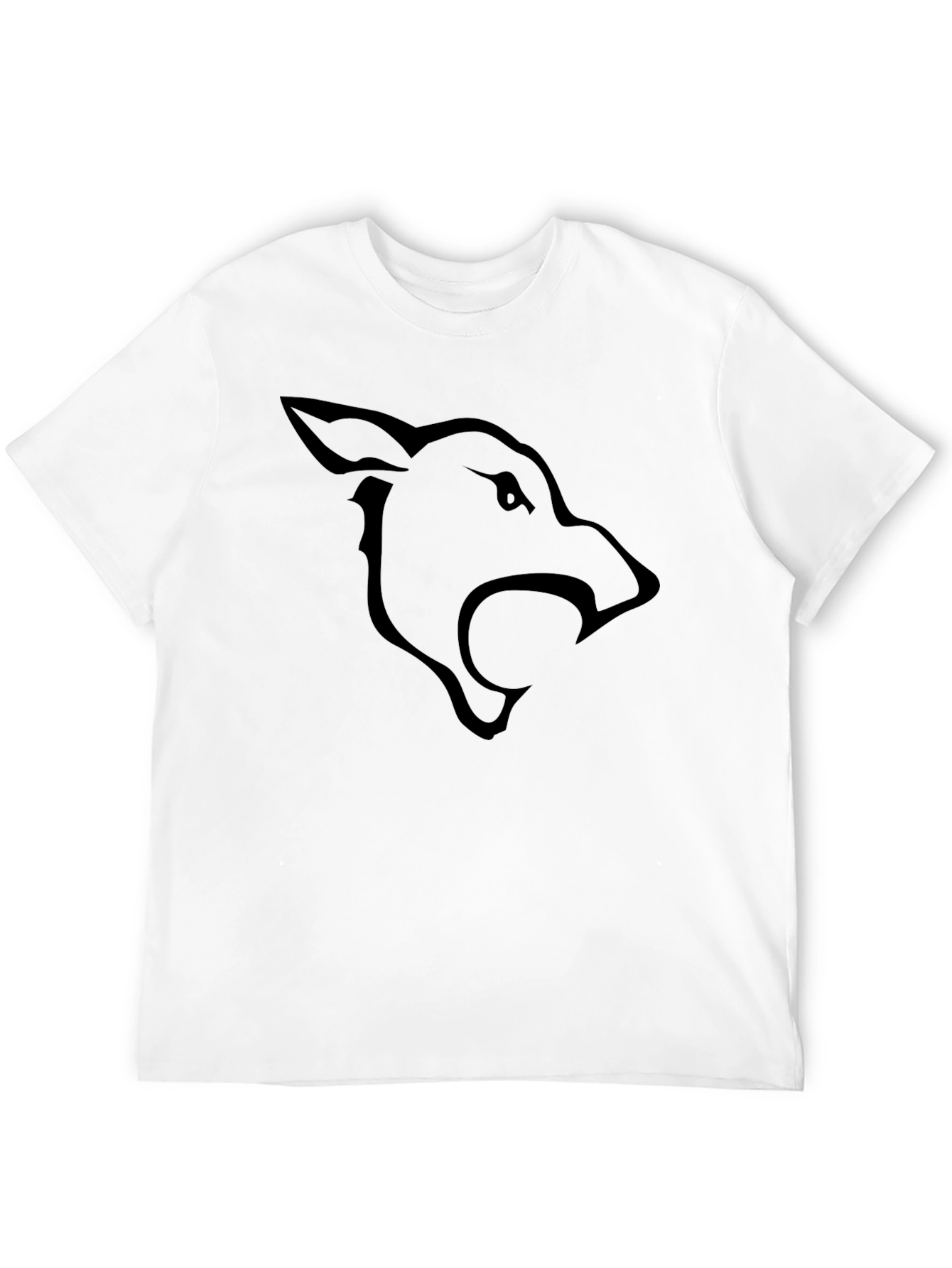 Black T-Shirt with Wolf Graphic