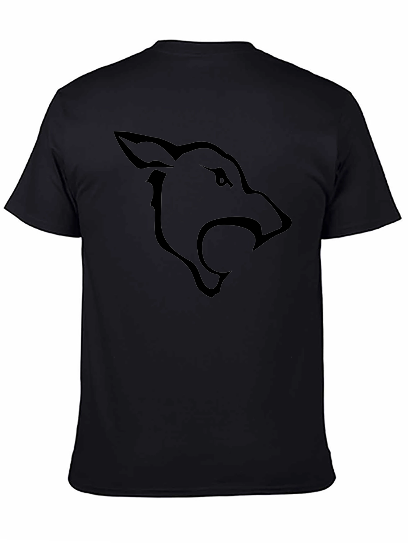 Black T-Shirt with Wolf Graphic
