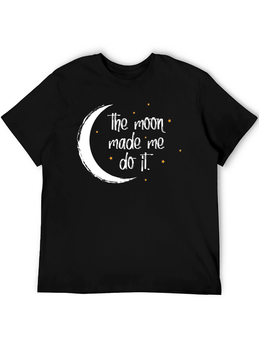 Moon Made Me Do It Black Graphic T-Shirt