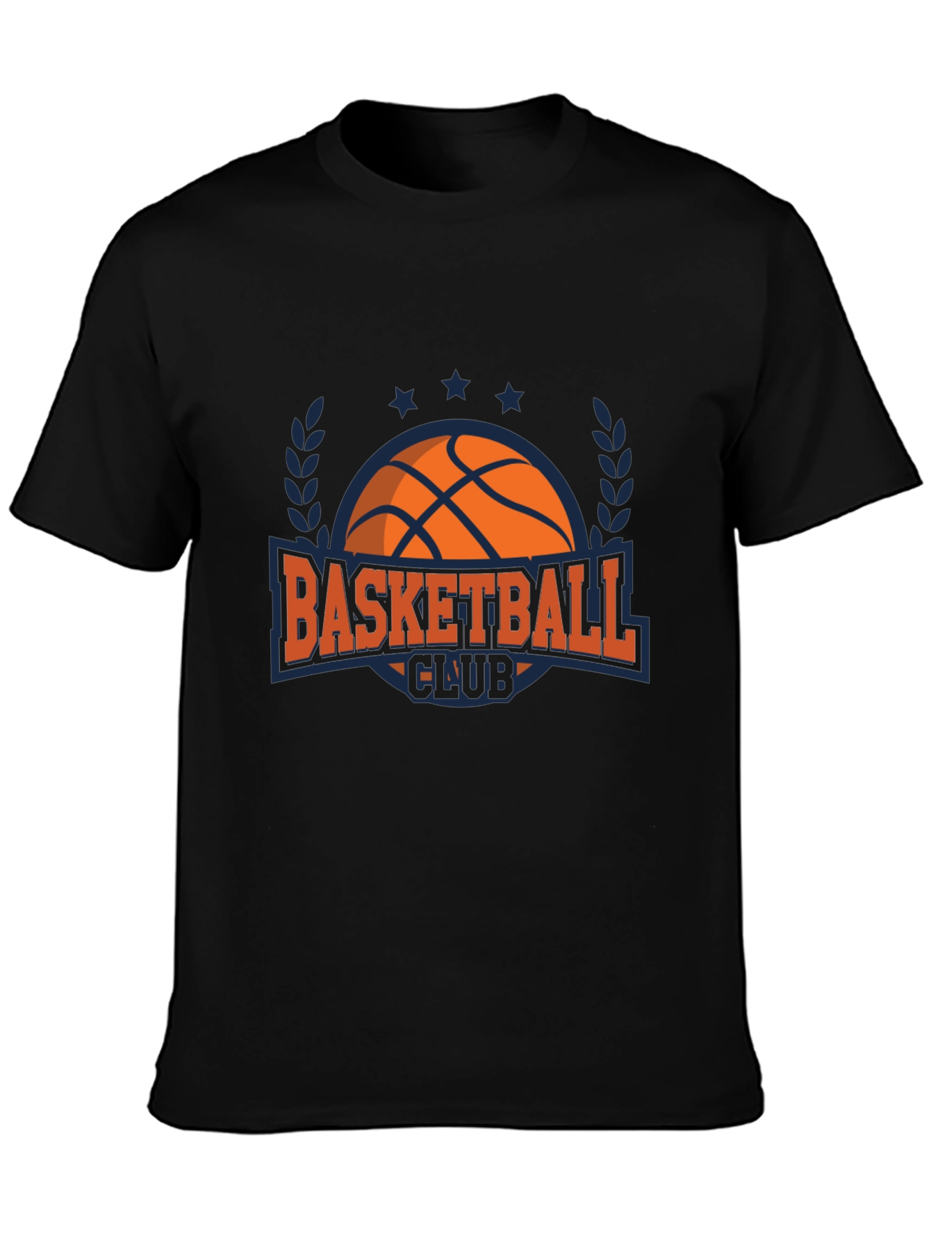 Basketball Club Graphic Tee - Black Cotton T-Shirt