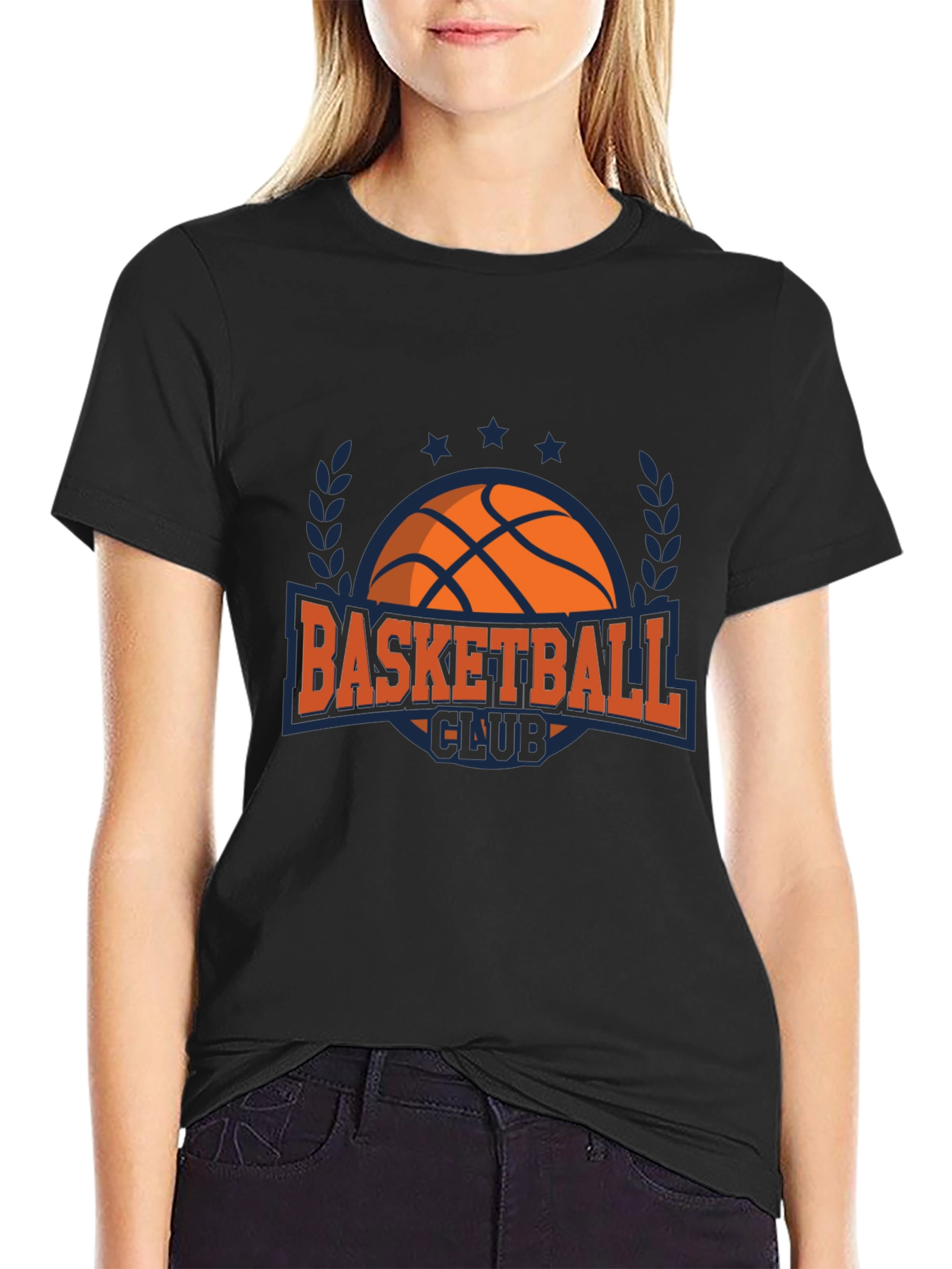 Basketball Club Graphic Tee - Black Cotton T-Shirt