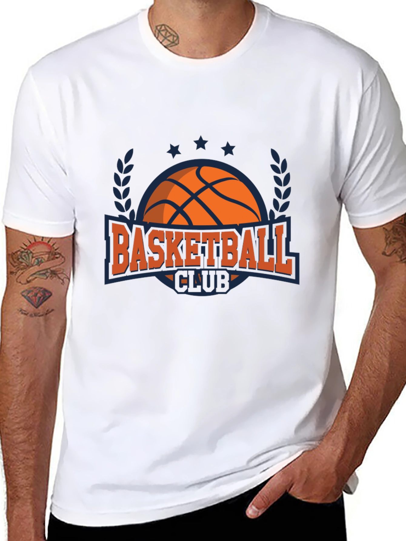 Basketball Club Graphic Tee - Black Cotton T-Shirt