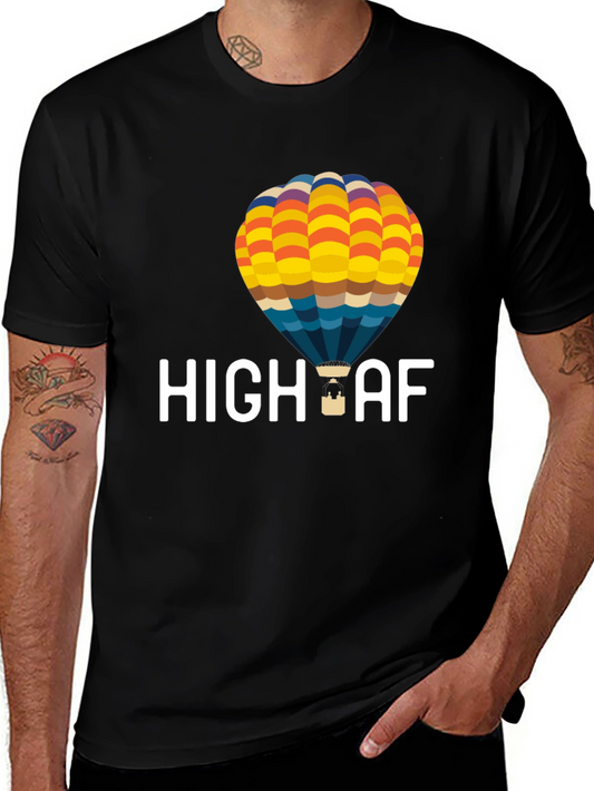 High AF Hot Air Balloon T-Shirt - Black