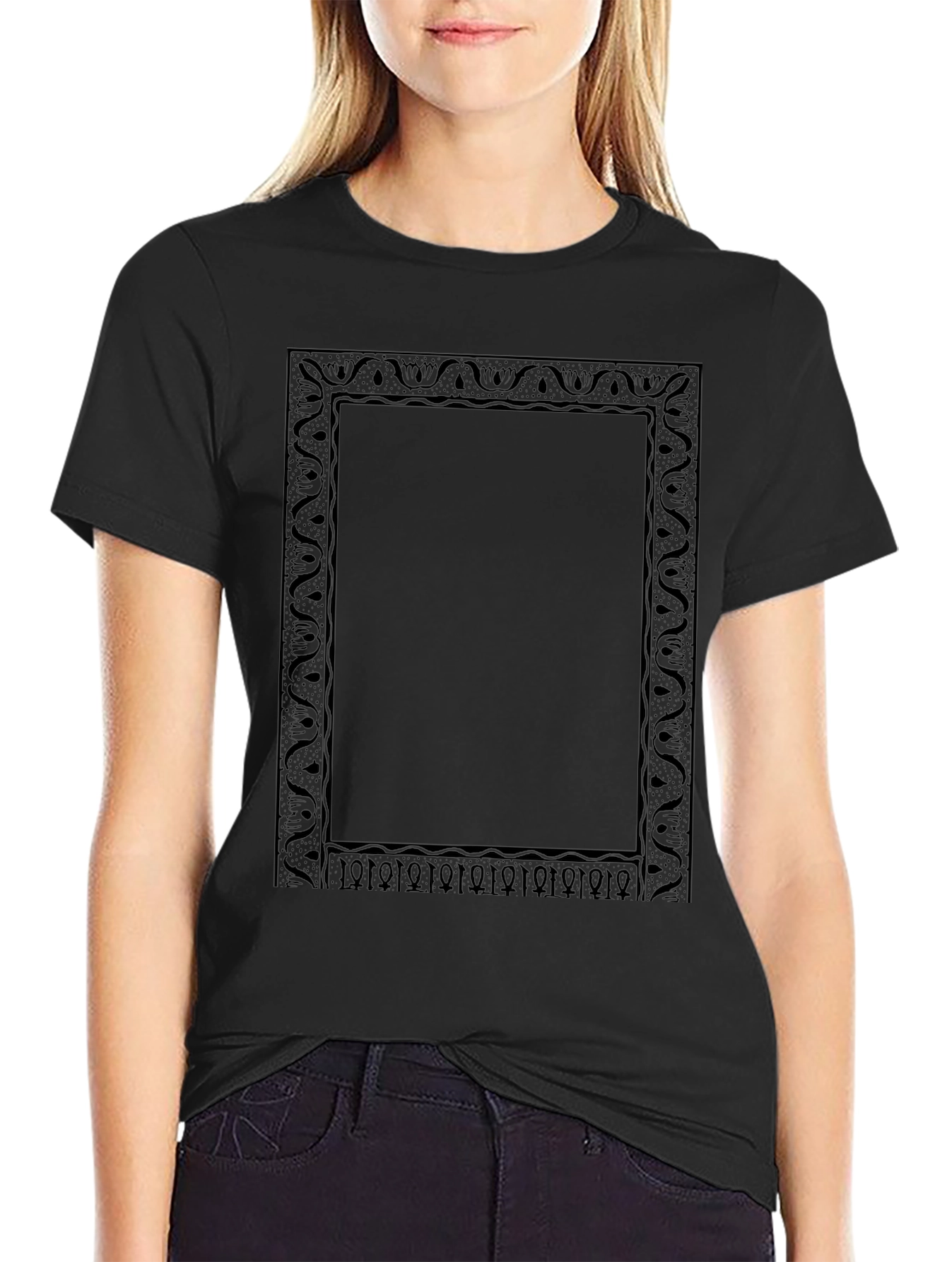 Ornate Frame Graphic Tee - Classic Black