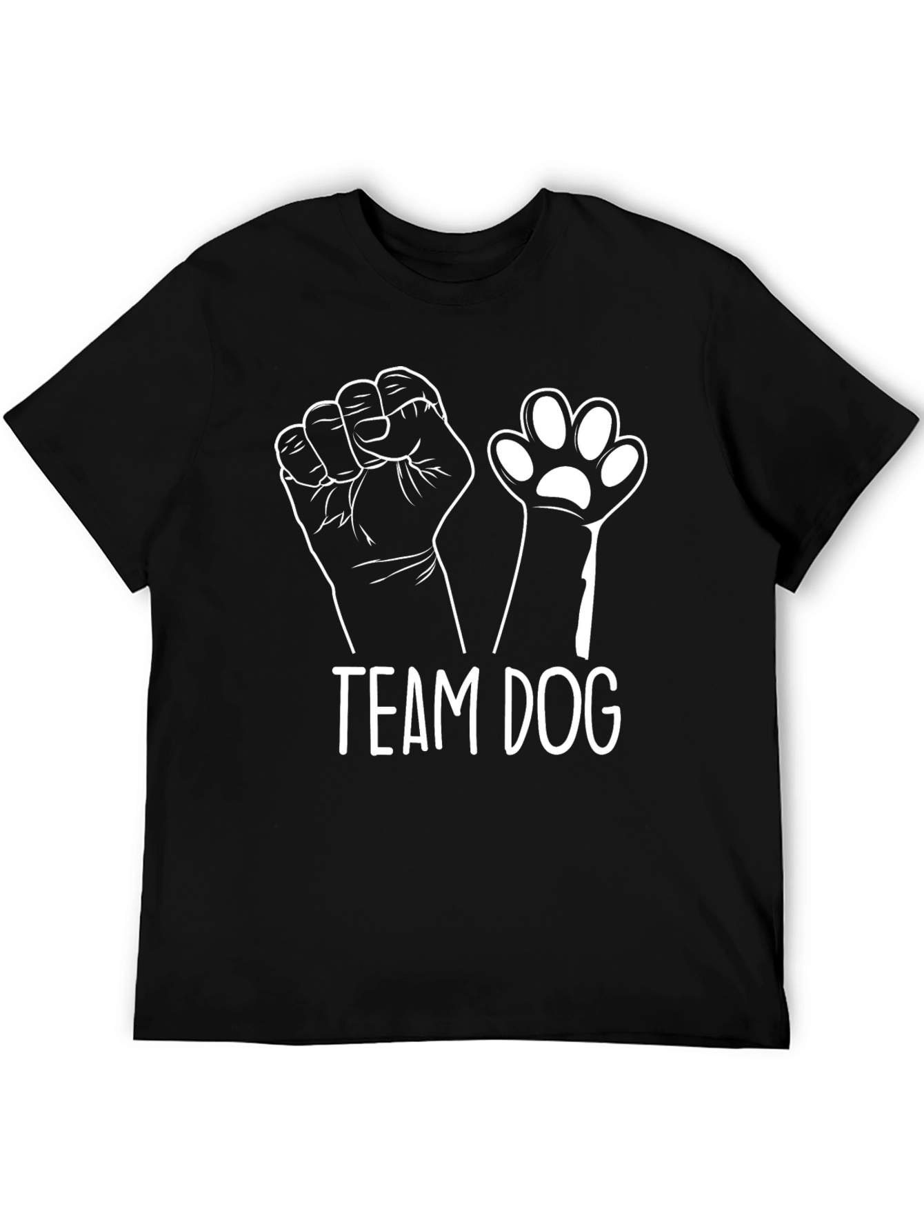 Team Dog T-Shirt - Black Crew Neck Tee