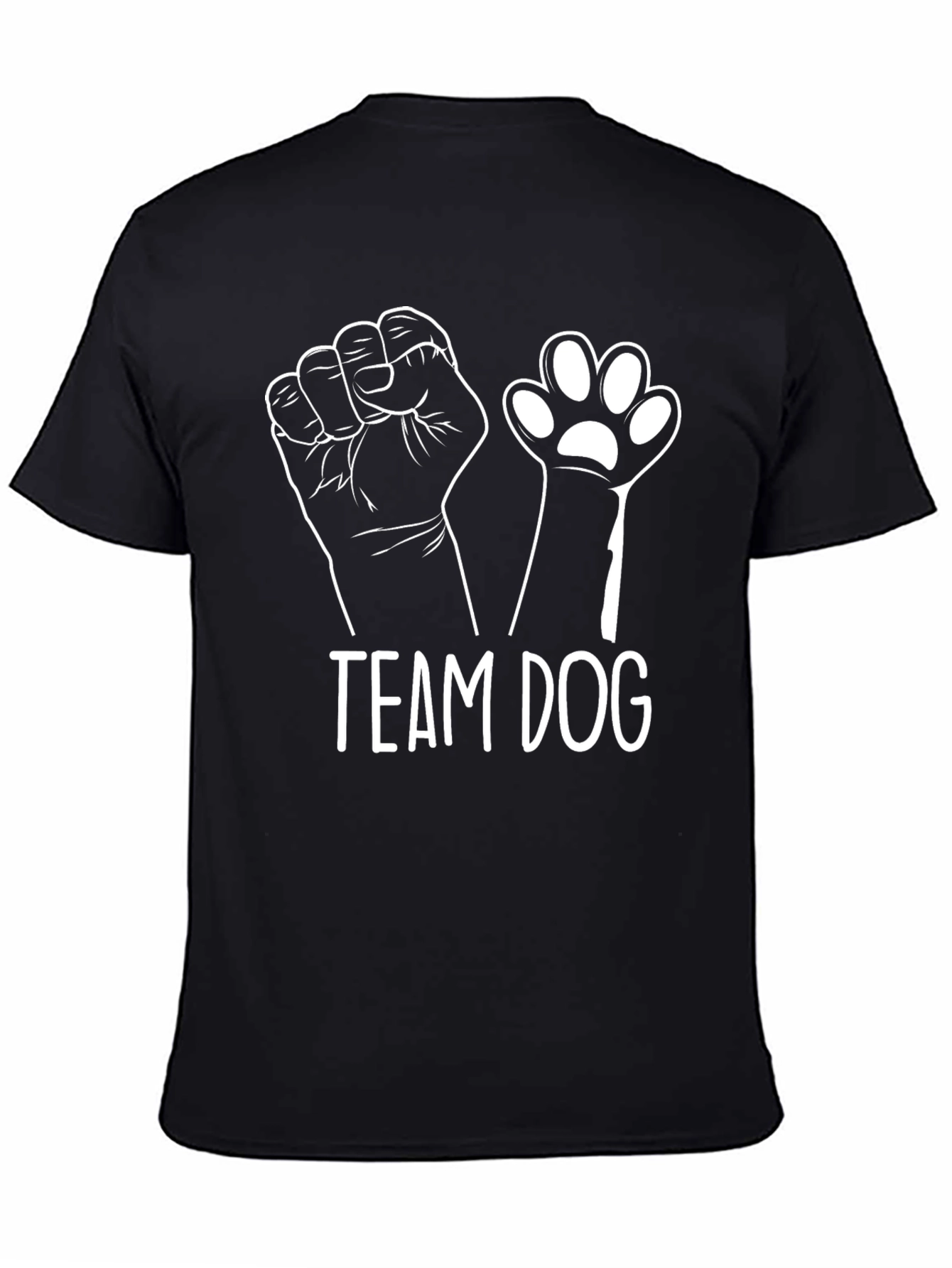 Team Dog T-Shirt - Black Crew Neck Tee
