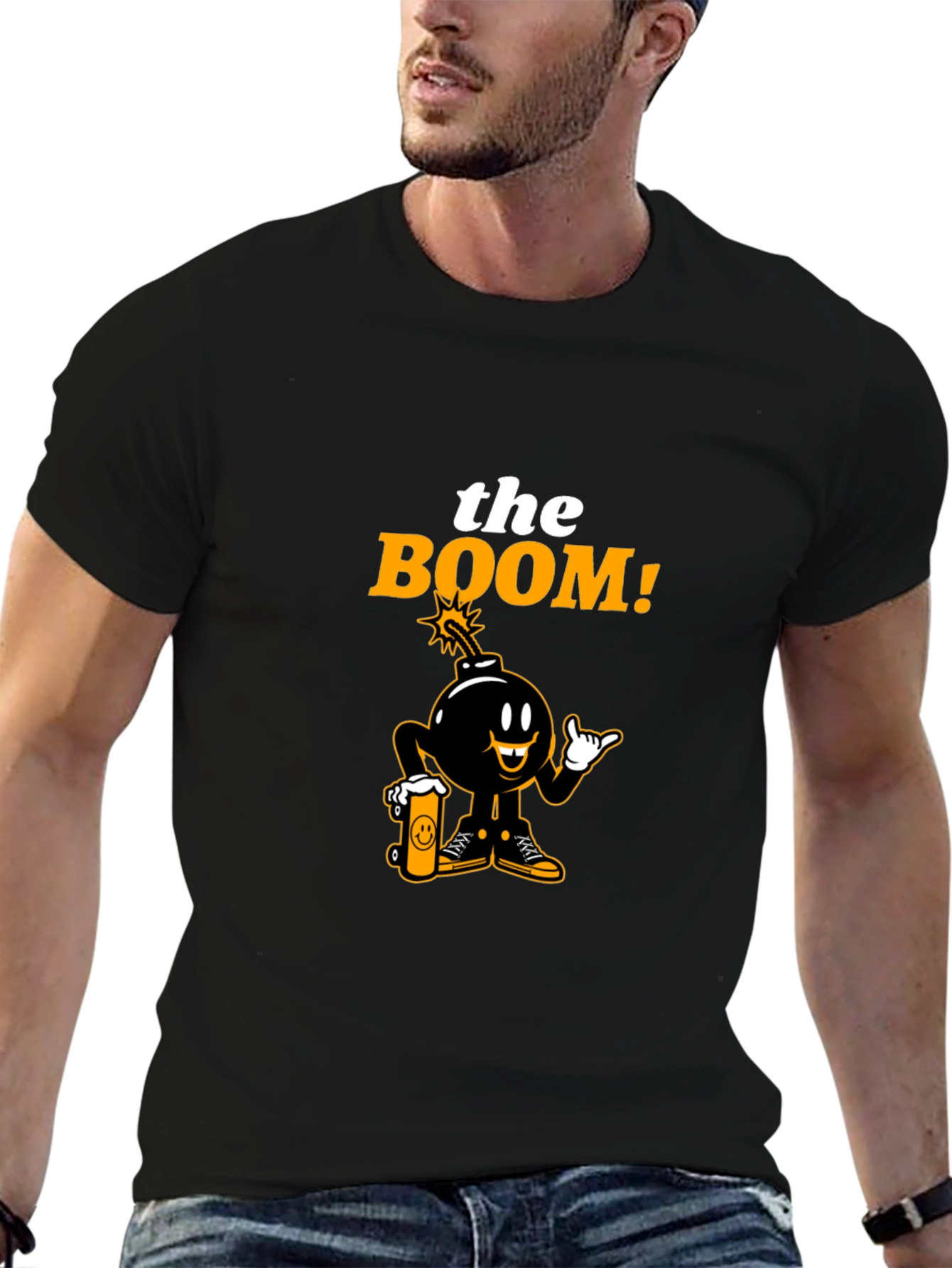 The Boom! Graphic Print Black T-Shirt