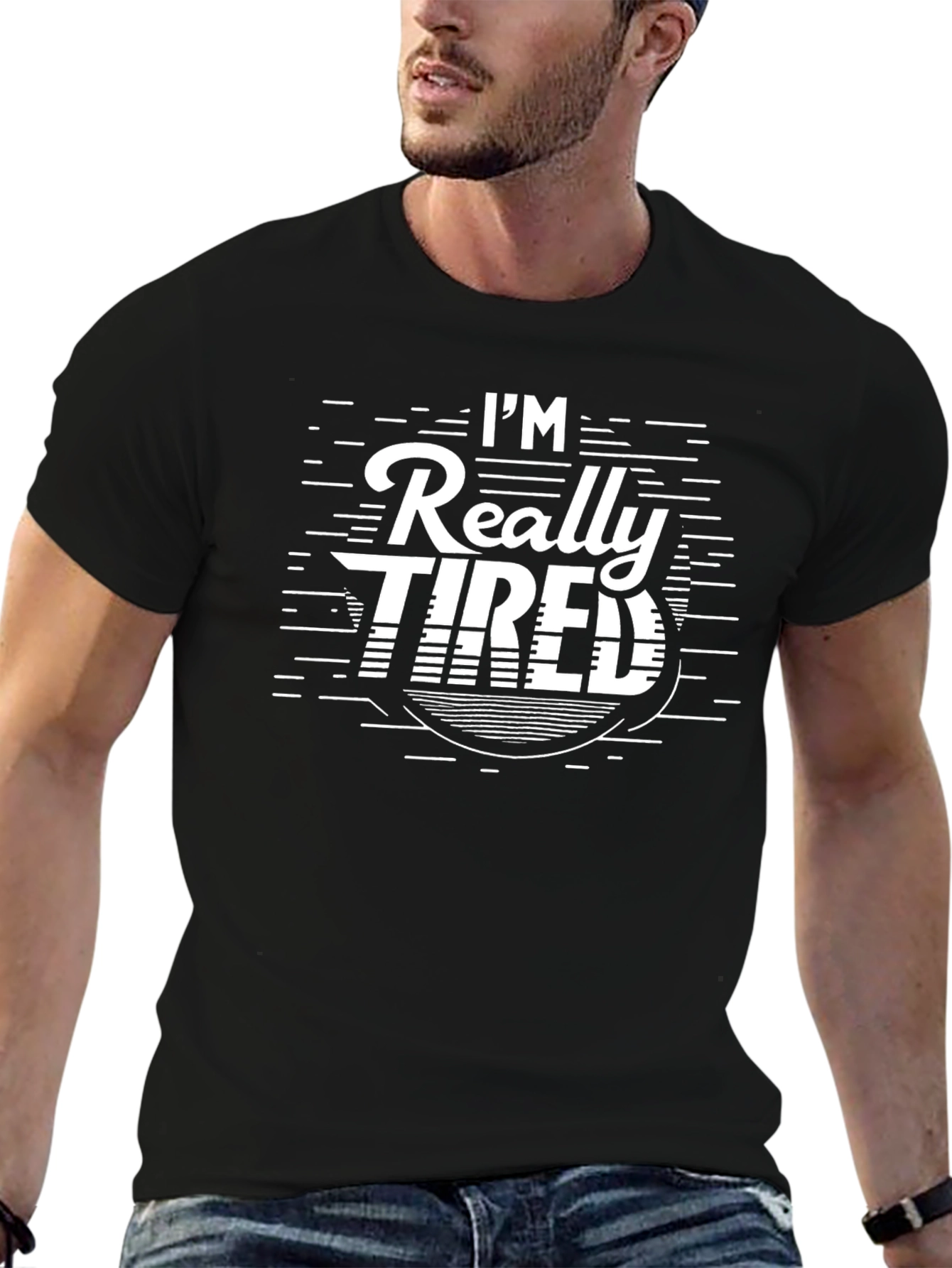 Im Really Tired Graphic T-Shirt - Black