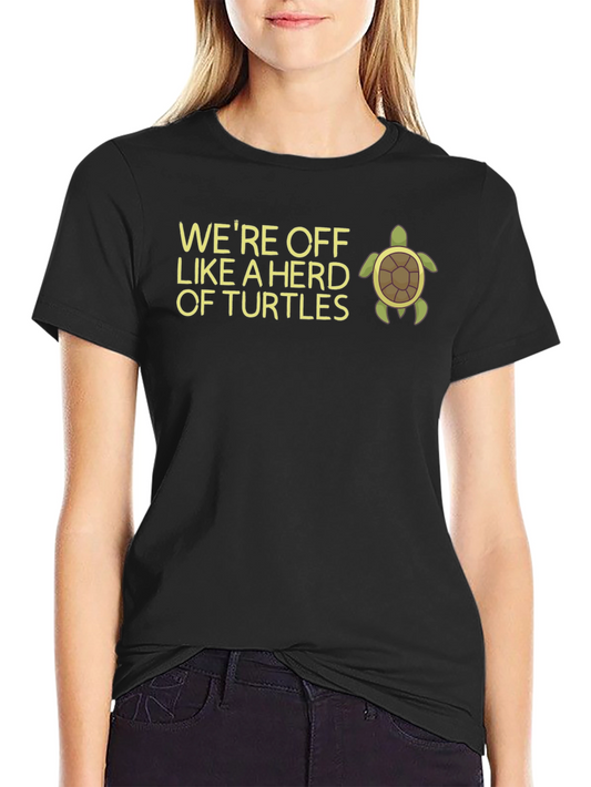 Funny Turtle Herd Graphic T-Shirt