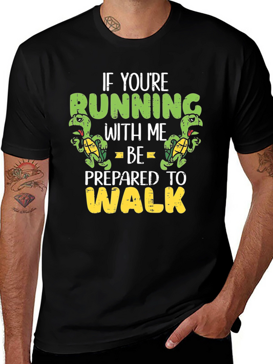 Funny Running Turtle Graphic T-Shirt