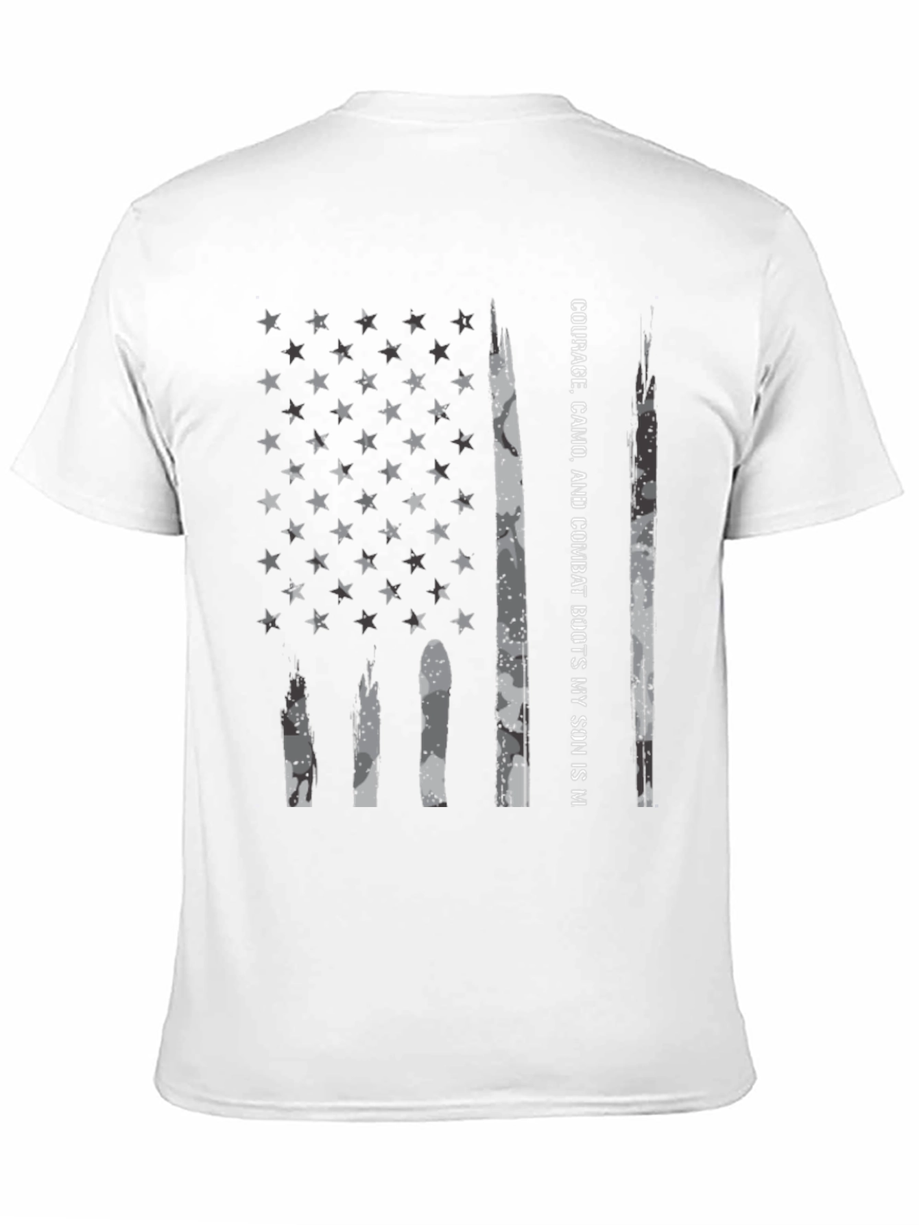 Courage Camo Combat Boots Son American Flag T-Shirt