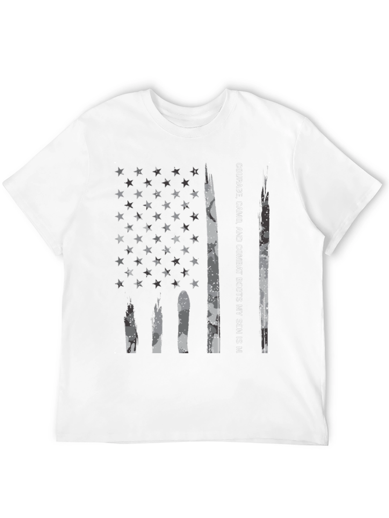 Courage Camo Combat Boots Son American Flag T-Shirt