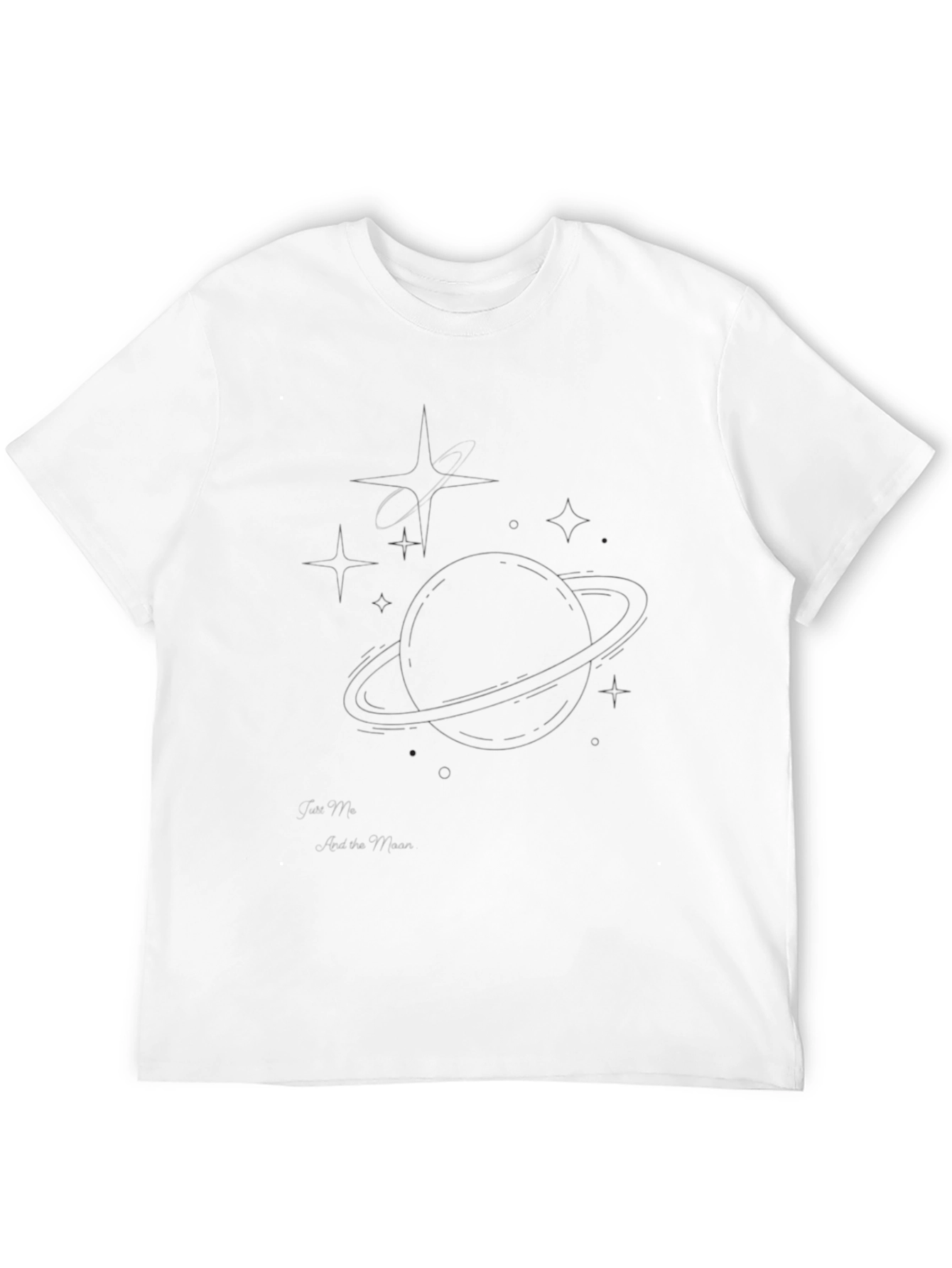 Black Graphic Tee - Abstract Celestial Design