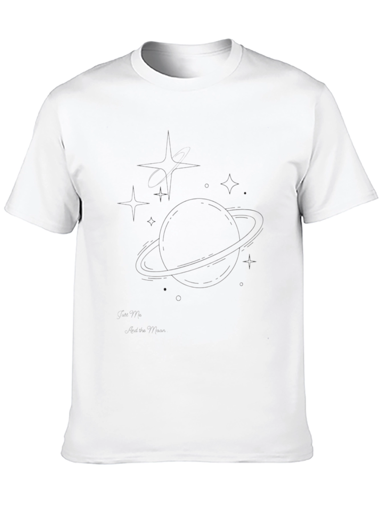 Black Graphic Tee - Abstract Celestial Design