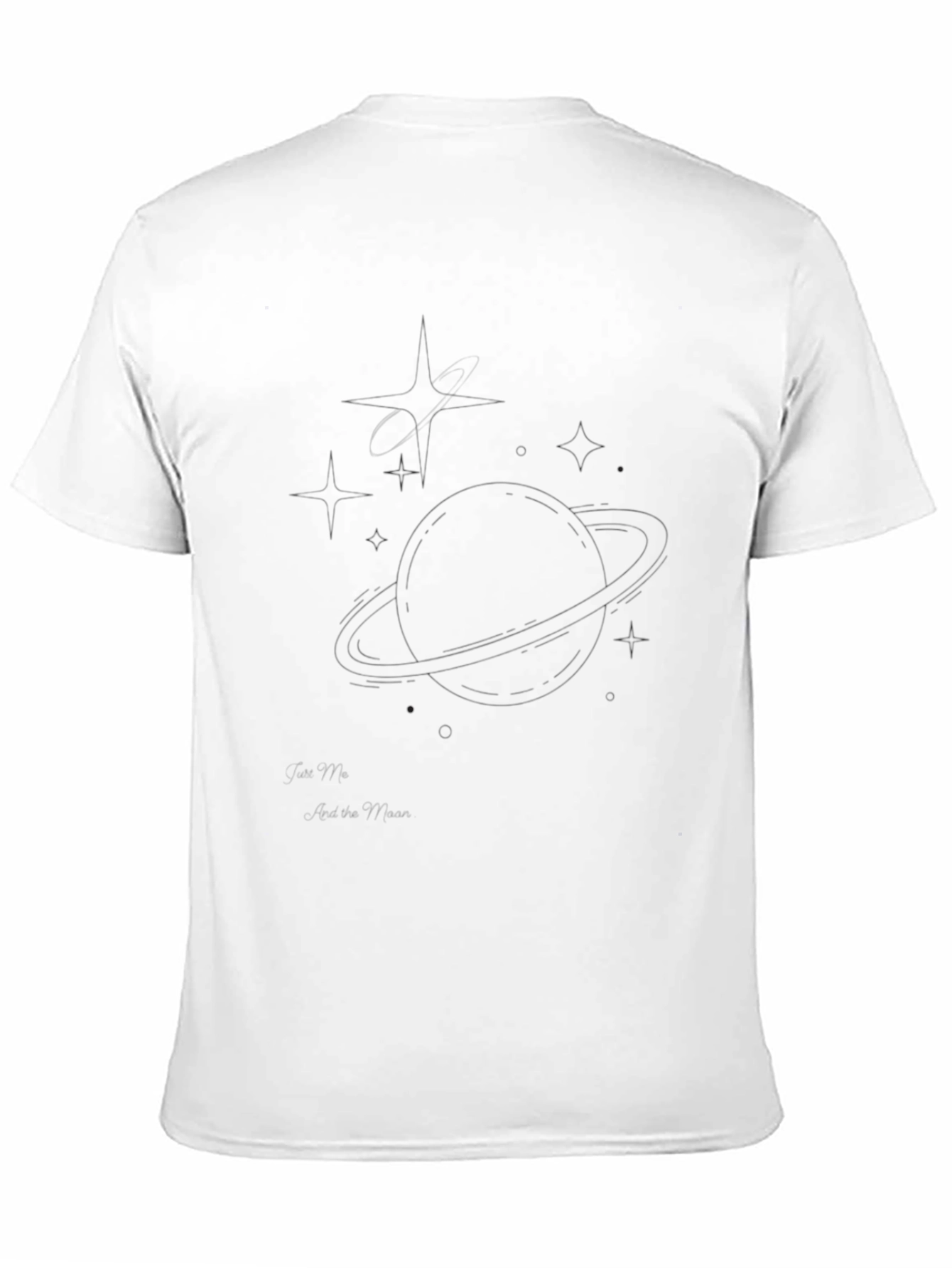 Black Graphic Tee - Abstract Celestial Design