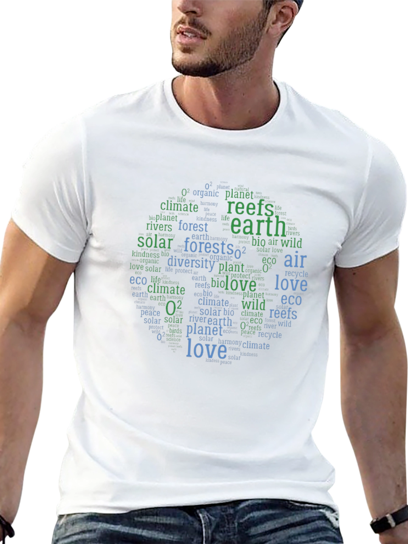 Eco-Friendly Earth Word Art Graphic Tee