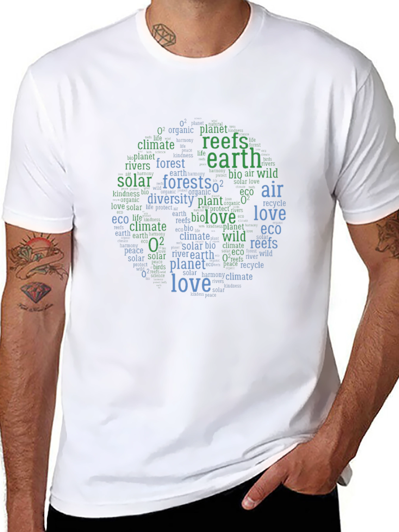 Eco-Friendly Earth Word Art Graphic Tee