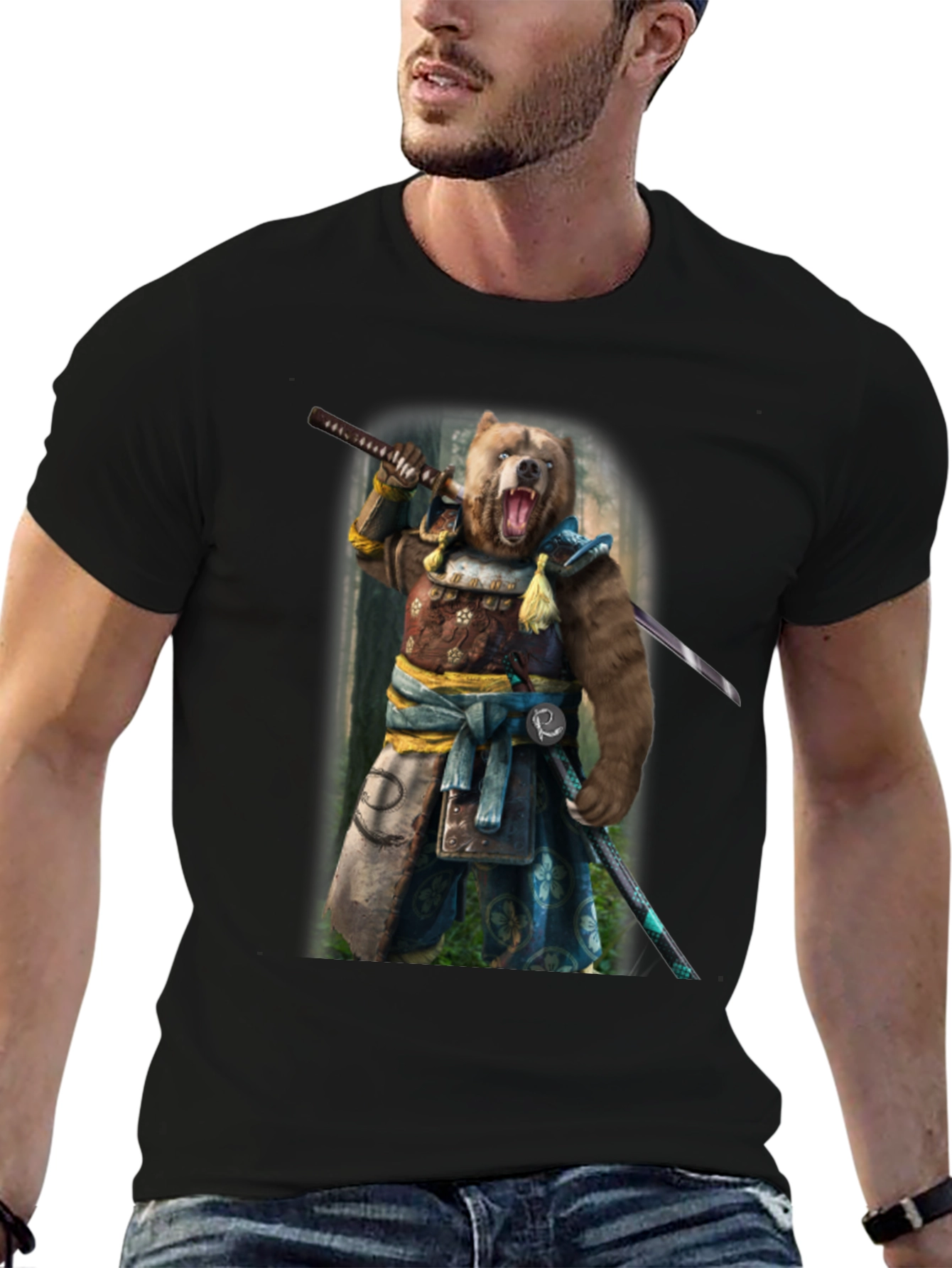 Bear Samurai T-Shirt - Unique Graphic Tee