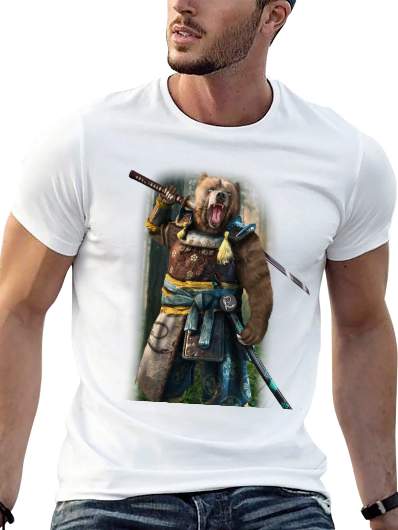 Bear Samurai T-Shirt - Unique Graphic Tee