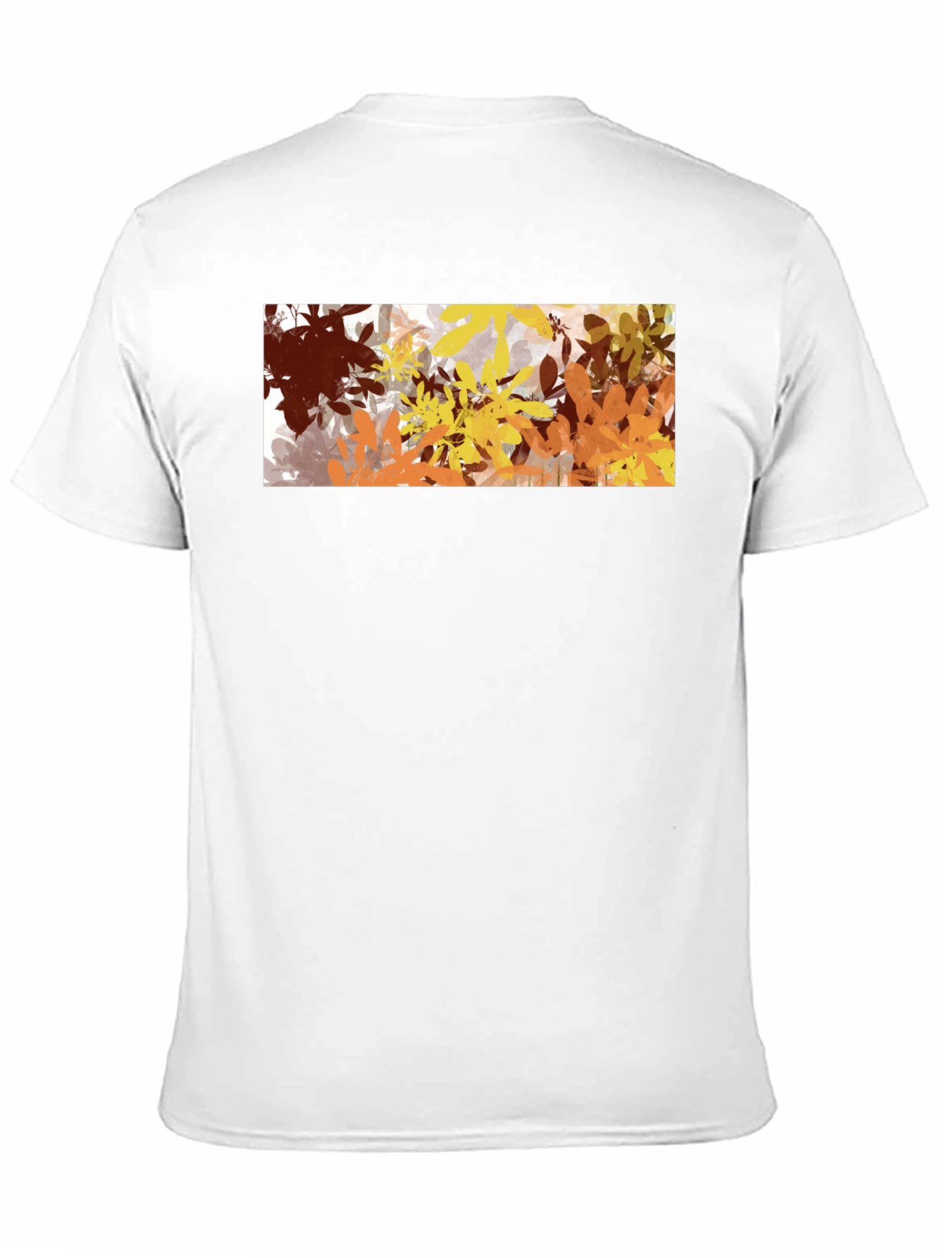 Abstract Autumn Leaves Graphic Black T-Shirt