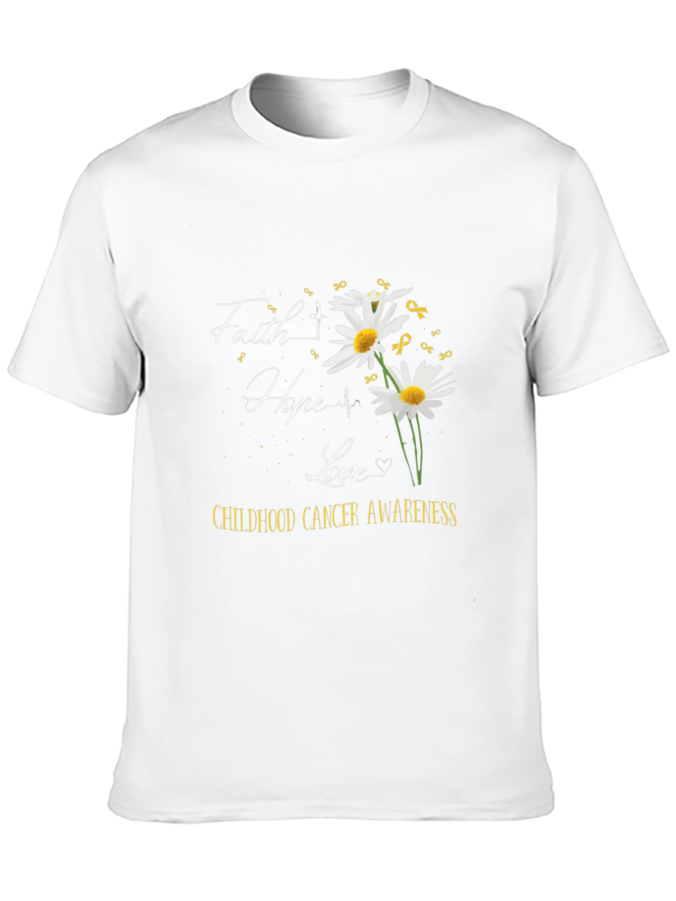 Faith Hope Love Childhood Cancer Awareness T-Shirt