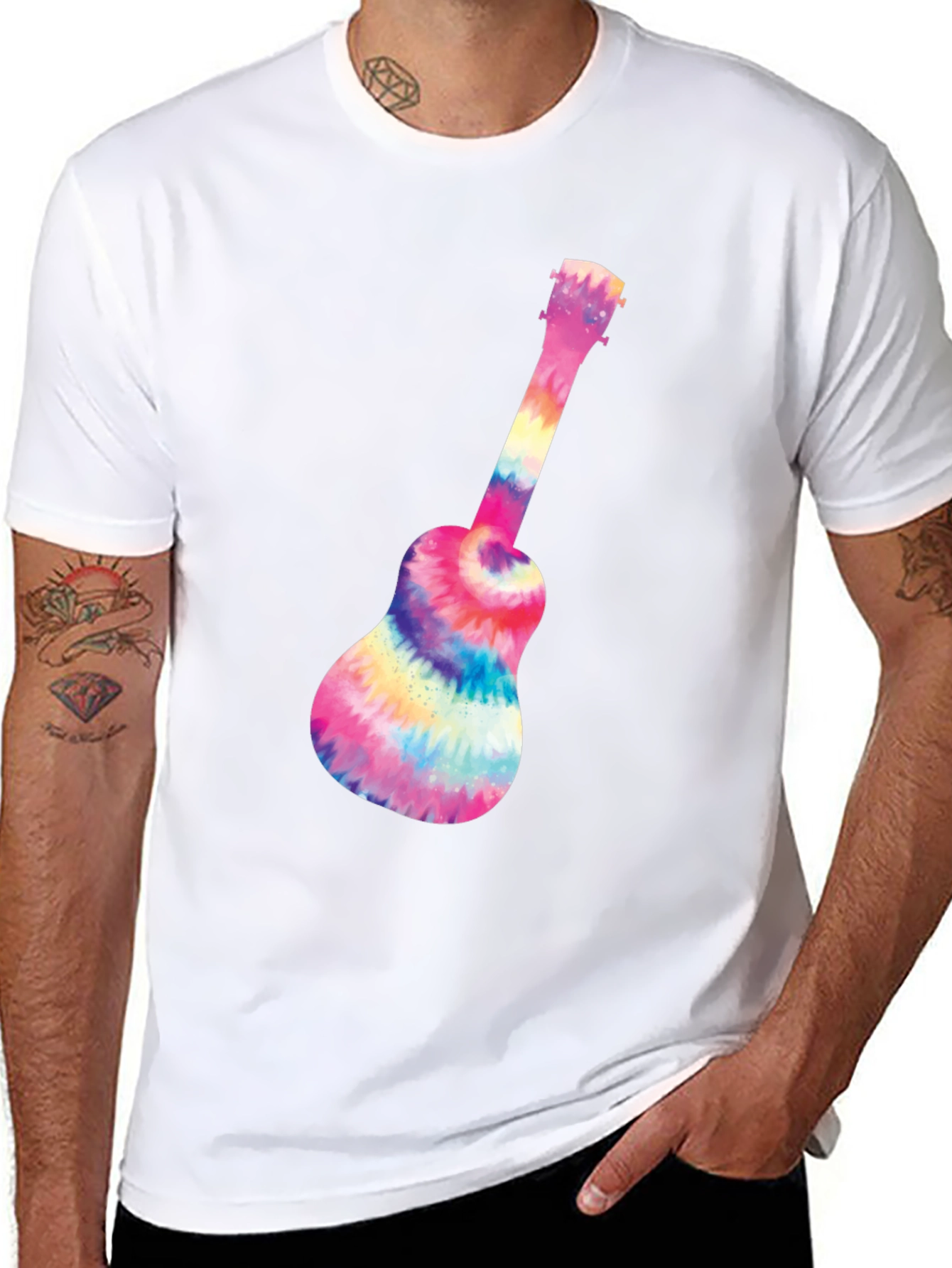 Tie-Dye Ukulele Graphic T-Shirt