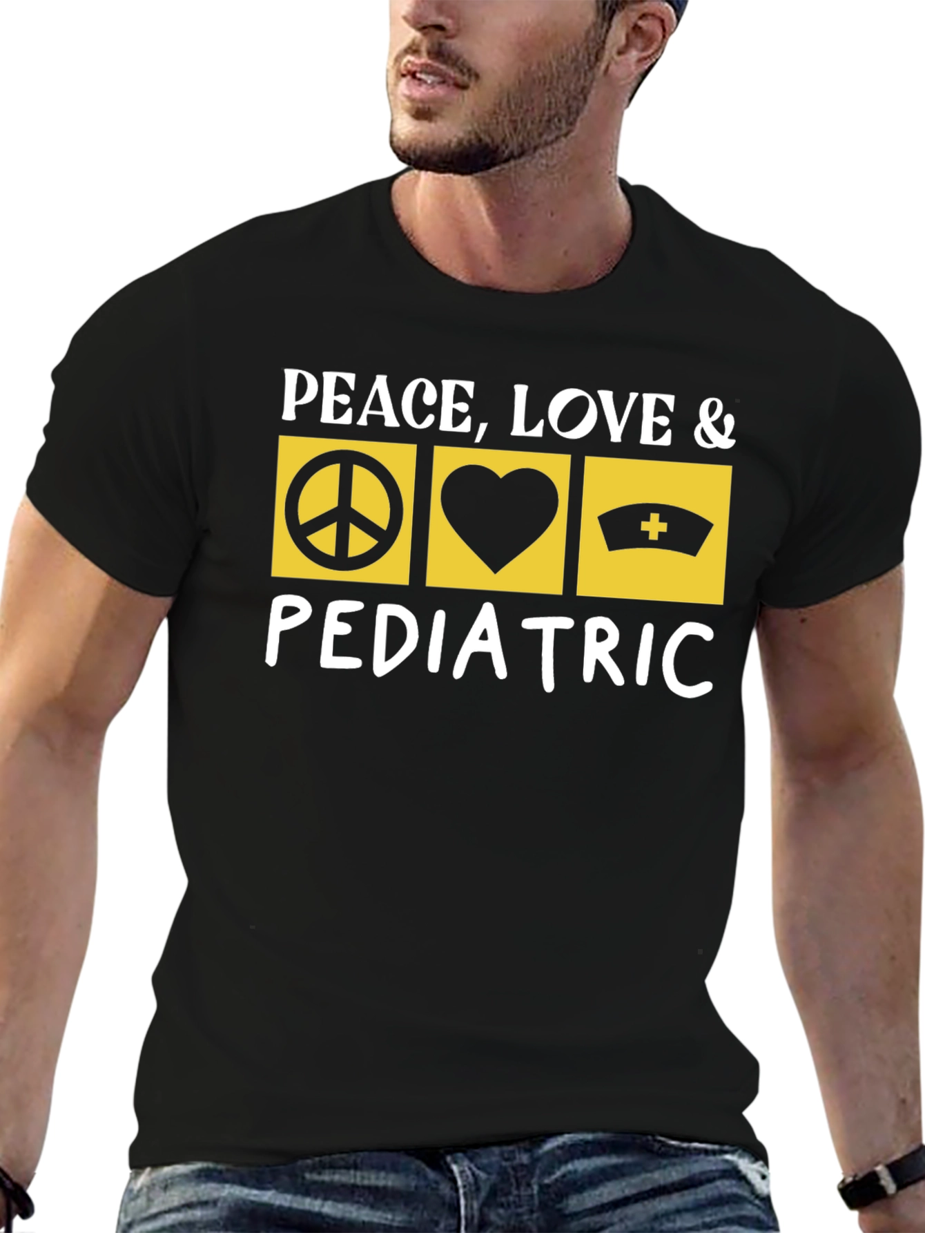 Peace Love Pediatric T-Shirt Nurse Doctor Gift