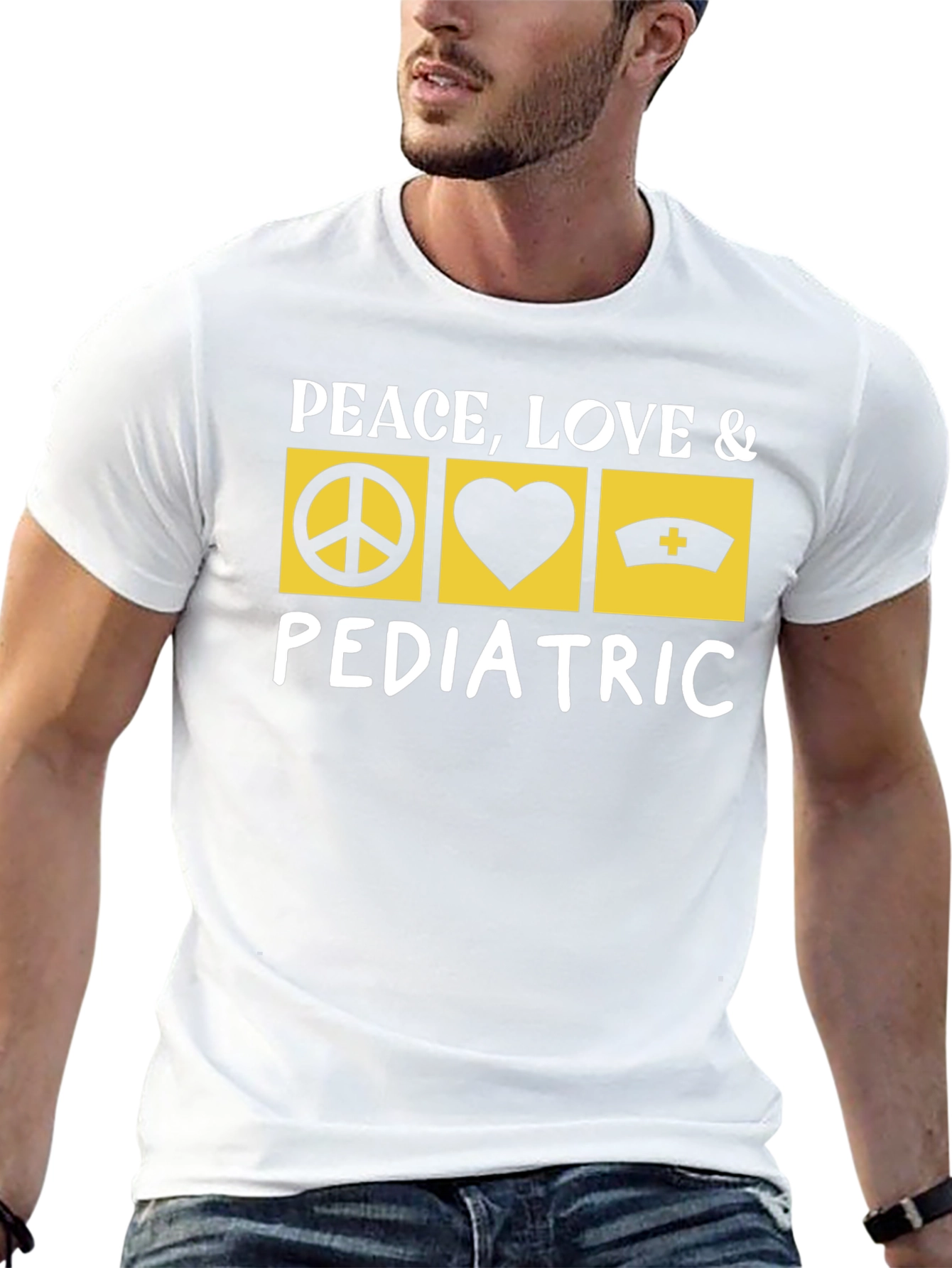 Peace Love Pediatric T-Shirt Nurse Doctor Gift