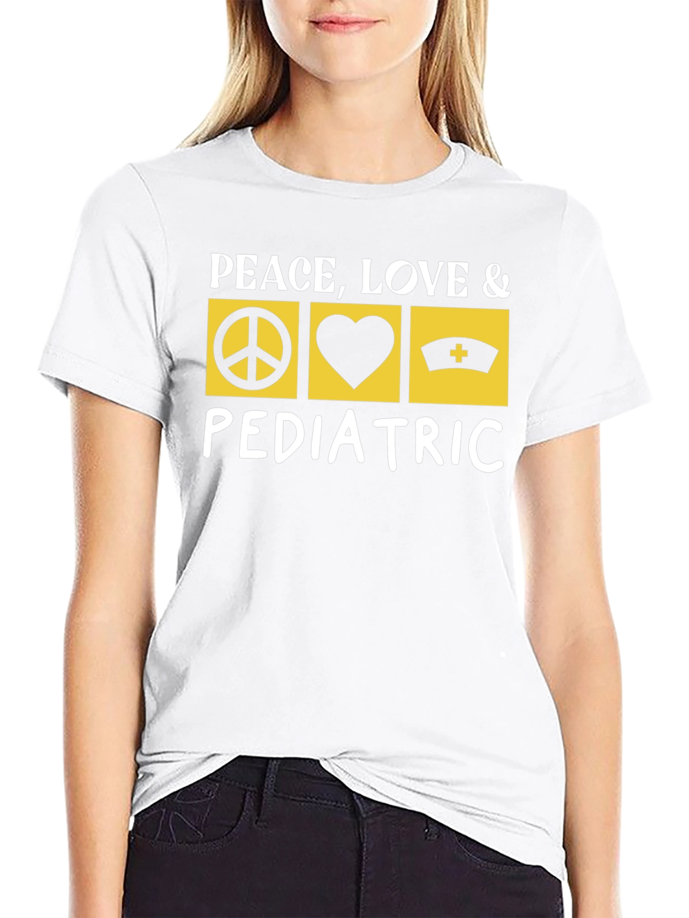 Peace Love Pediatric T-Shirt Nurse Doctor Gift