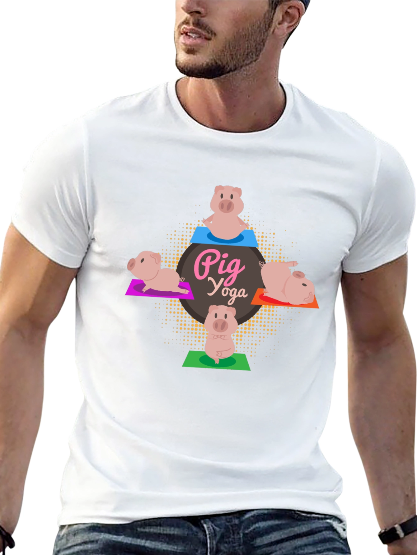 Pig Yoga Black T-Shirt - Funny Graphic Tee