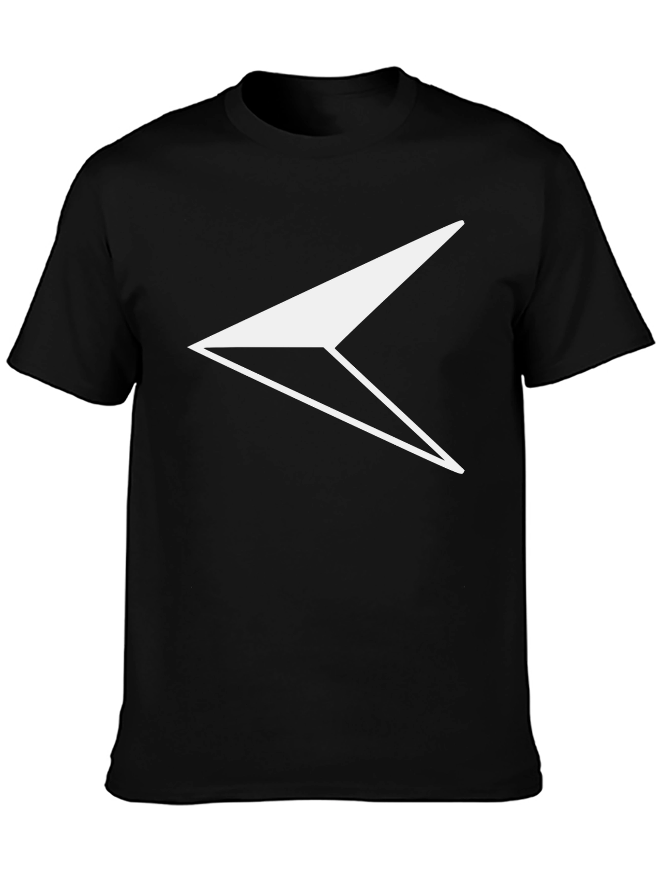 Modern Geometric Arrow Graphic Tee - Black