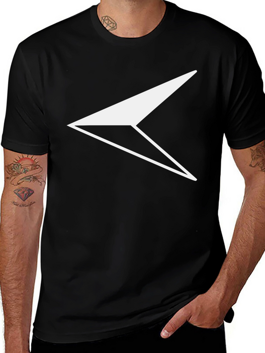 Modern Geometric Arrow Graphic Tee - Black